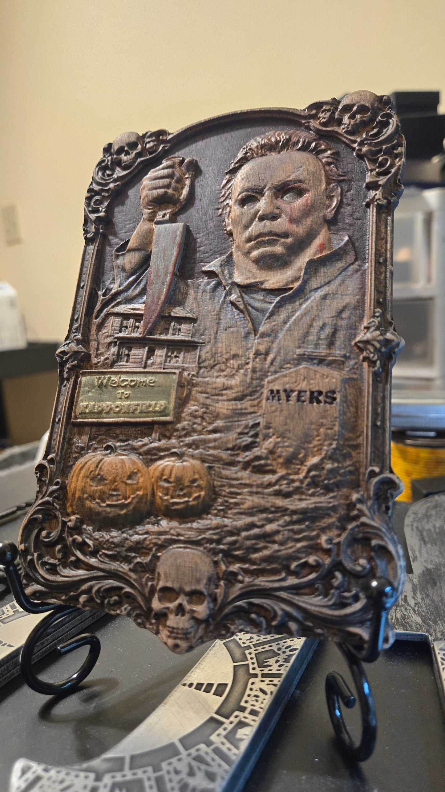 Halloween Michael Myers 2.5D Bas Relief desk-shelf art