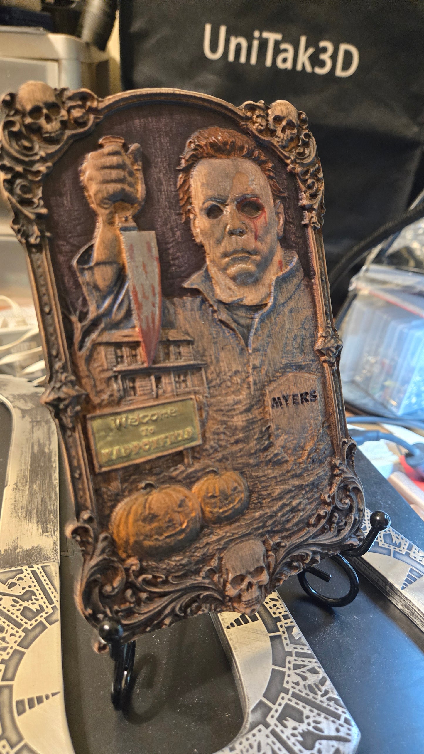 Halloween Michael Myers 2.5D Bas Relief desk-shelf art