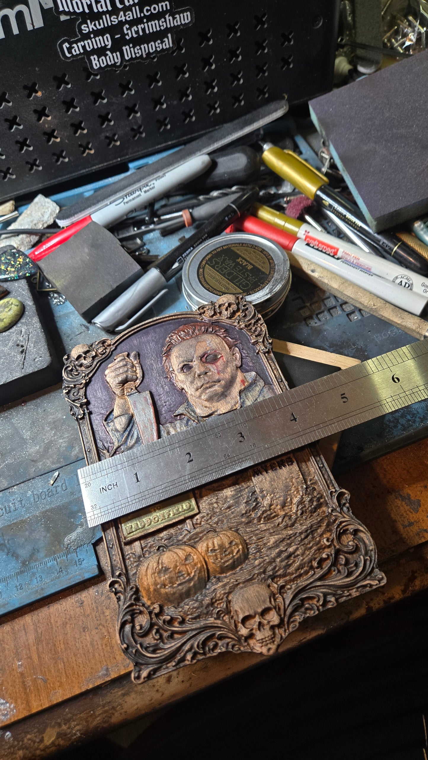 Halloween Michael Myers 2.5D Bas Relief desk-shelf art