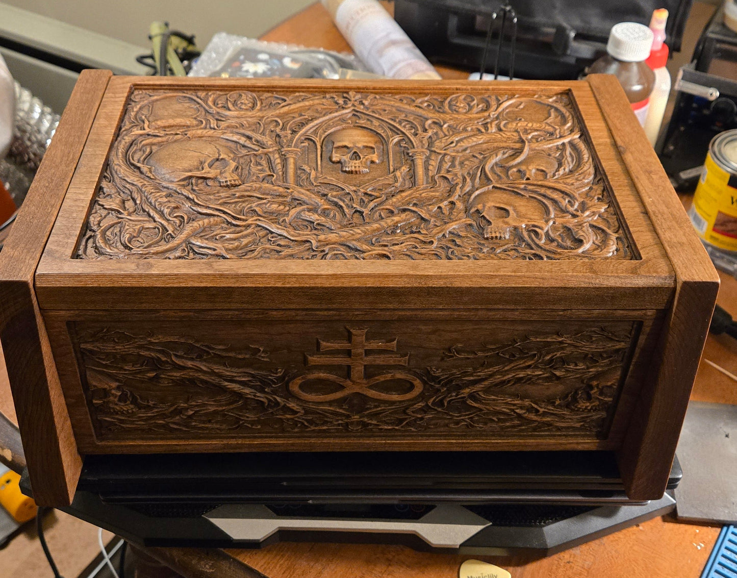 One of a Kind Haunted Relic Box – Carved Gothic Horror Artifact (Jewelry / Storage / Prop)