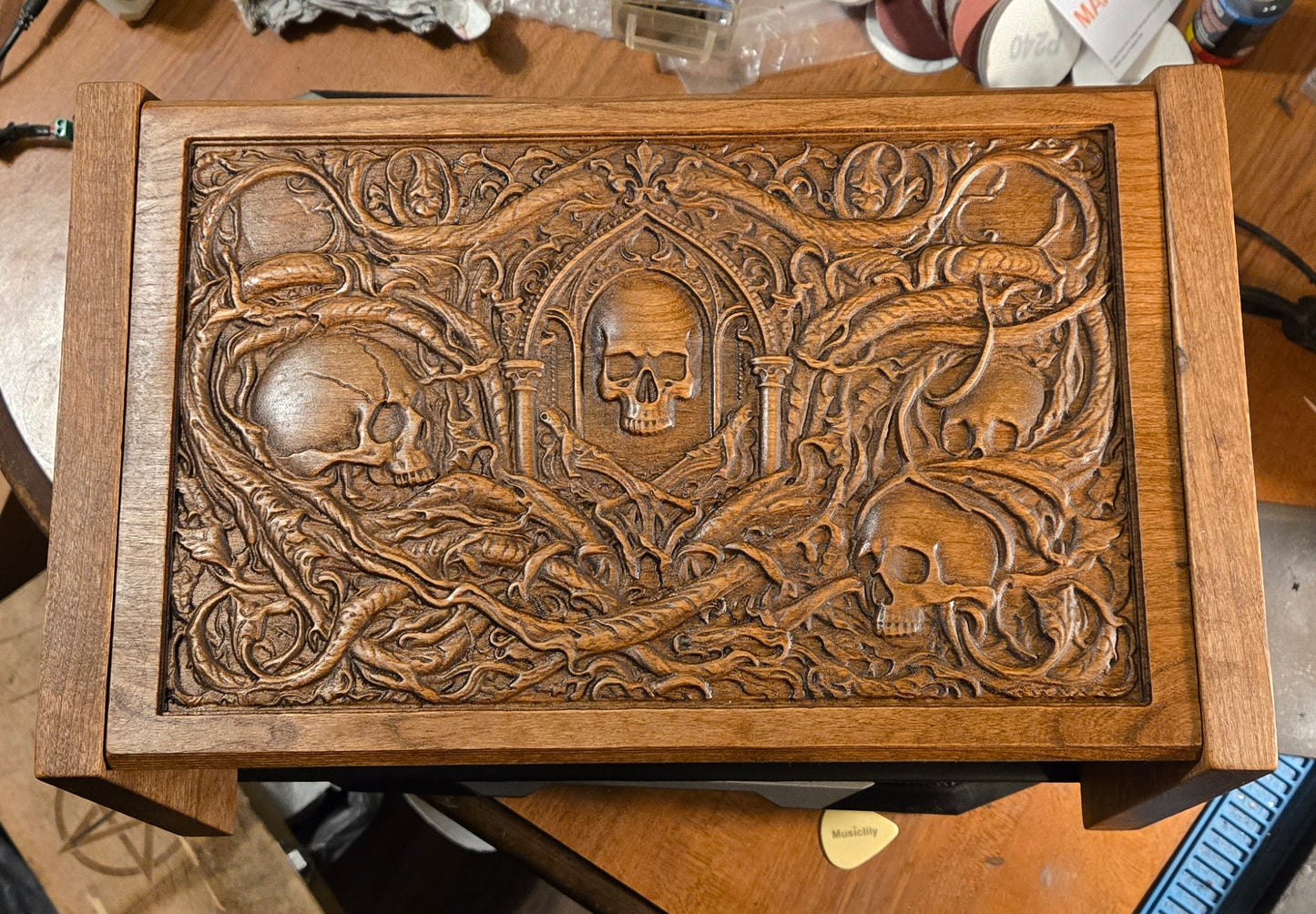 One of a Kind Haunted Relic Box – Carved Gothic Horror Artifact (Jewelry / Storage / Prop)