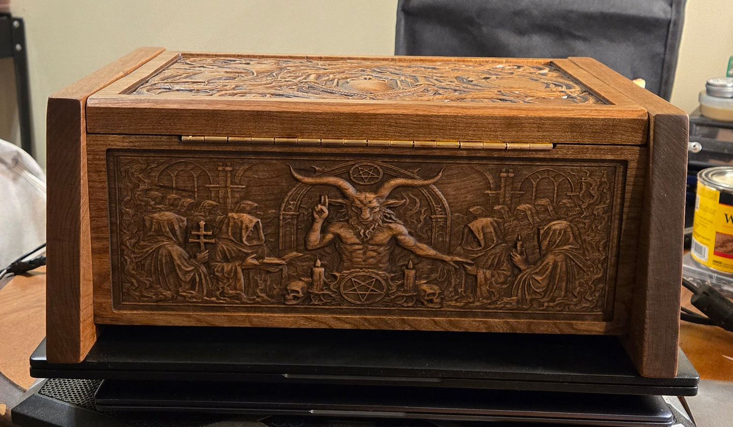 One of a Kind Haunted Relic Box – Carved Gothic Horror Artifact (Jewelry / Storage / Prop)