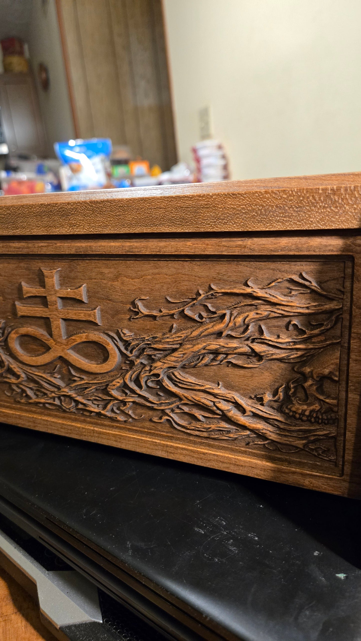 One of a Kind Haunted Relic Box – Carved Gothic Horror Artifact (Jewelry / Storage / Prop)