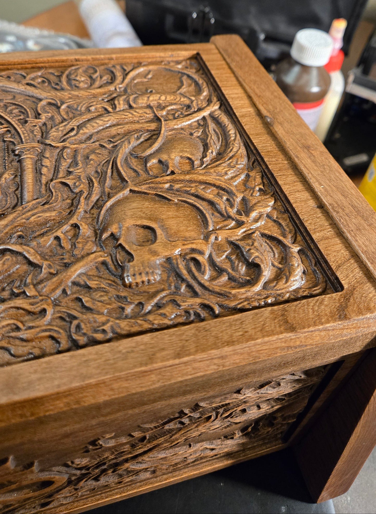 One of a Kind Haunted Relic Box – Carved Gothic Horror Artifact (Jewelry / Storage / Prop)