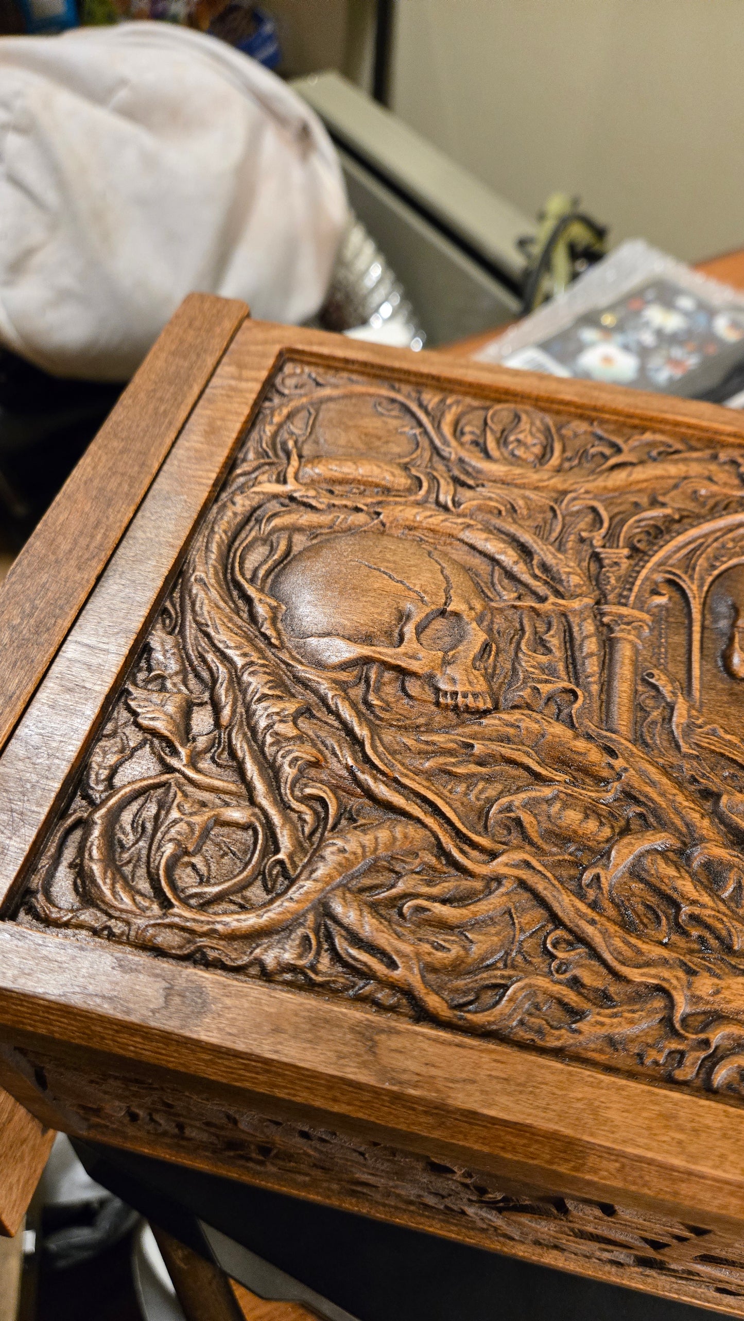 One of a Kind Haunted Relic Box – Carved Gothic Horror Artifact (Jewelry / Storage / Prop)