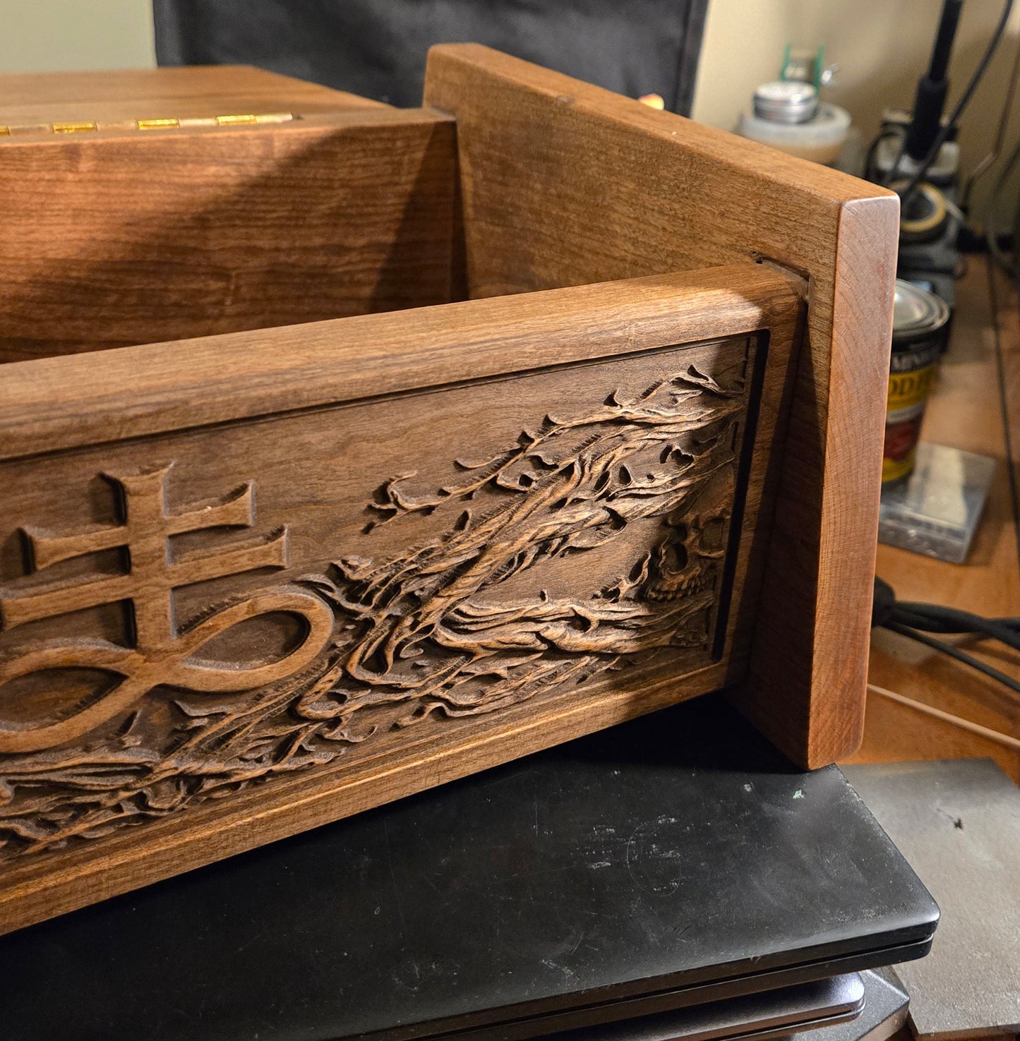 One of a Kind Haunted Relic Box – Carved Gothic Horror Artifact (Jewelry / Storage / Prop)