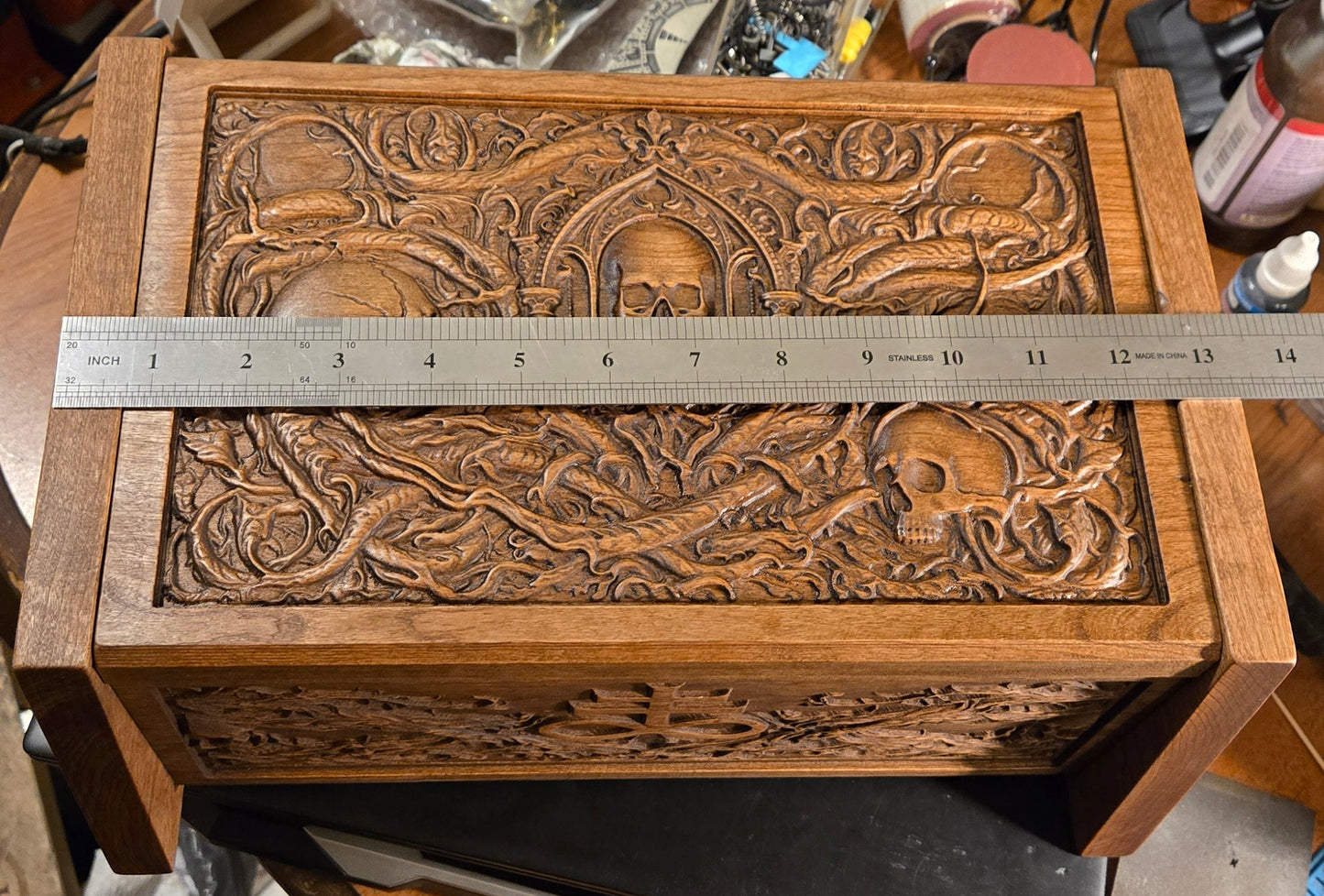 One of a Kind Haunted Relic Box – Carved Gothic Horror Artifact (Jewelry / Storage / Prop)