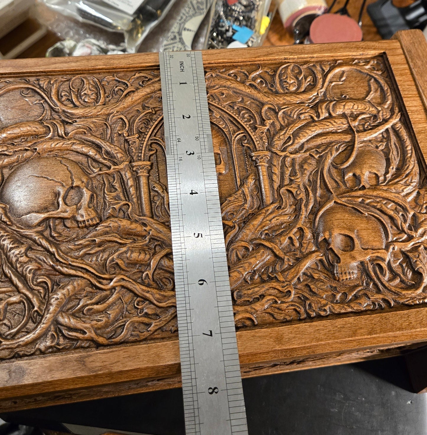 One of a Kind Haunted Relic Box – Carved Gothic Horror Artifact (Jewelry / Storage / Prop)