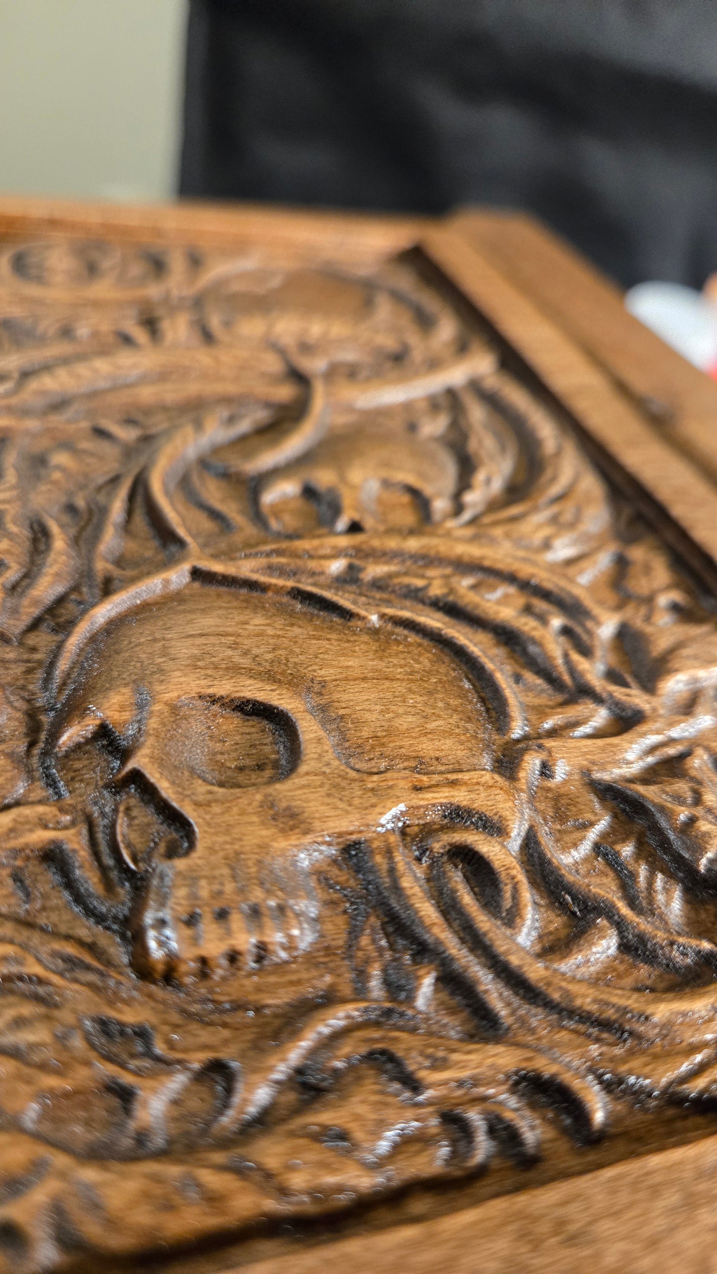 One of a Kind Haunted Relic Box – Carved Gothic Horror Artifact (Jewelry / Storage / Prop)