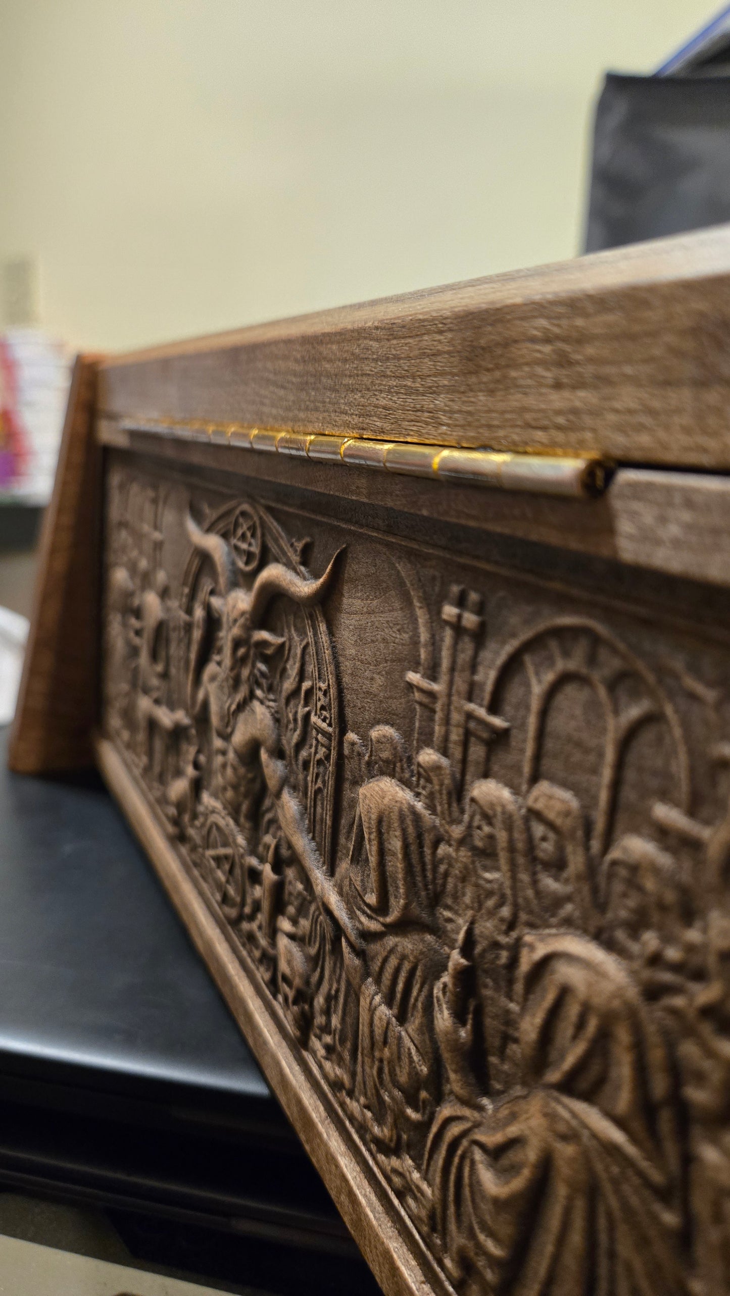 One of a Kind Haunted Relic Box – Carved Gothic Horror Artifact (Jewelry / Storage / Prop)