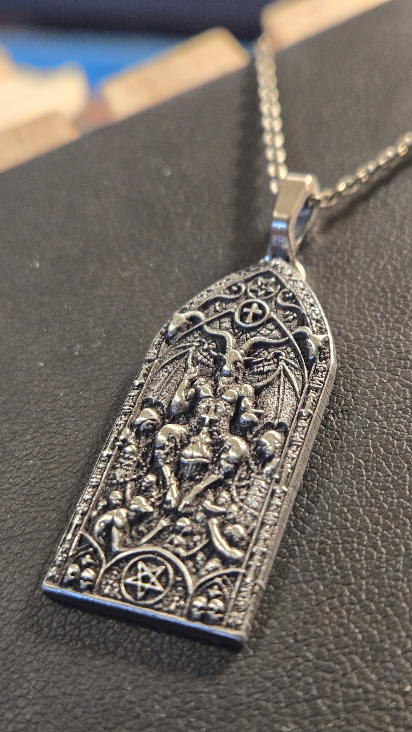 Baphomet Gothic Cathedral Pendant – Satanic Occult Necklace