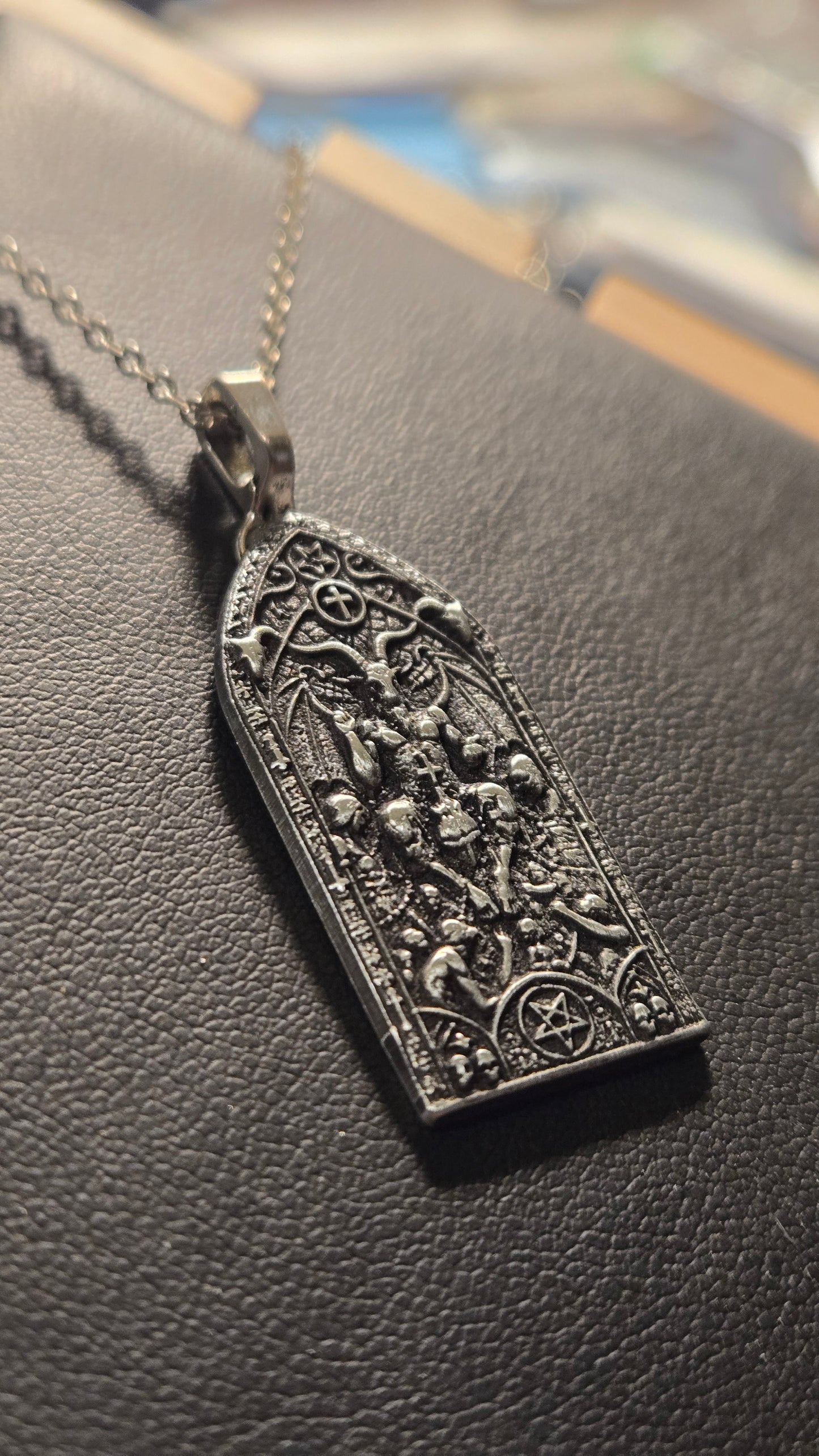 Baphomet Gothic Cathedral Pendant – Satanic Occult Necklace