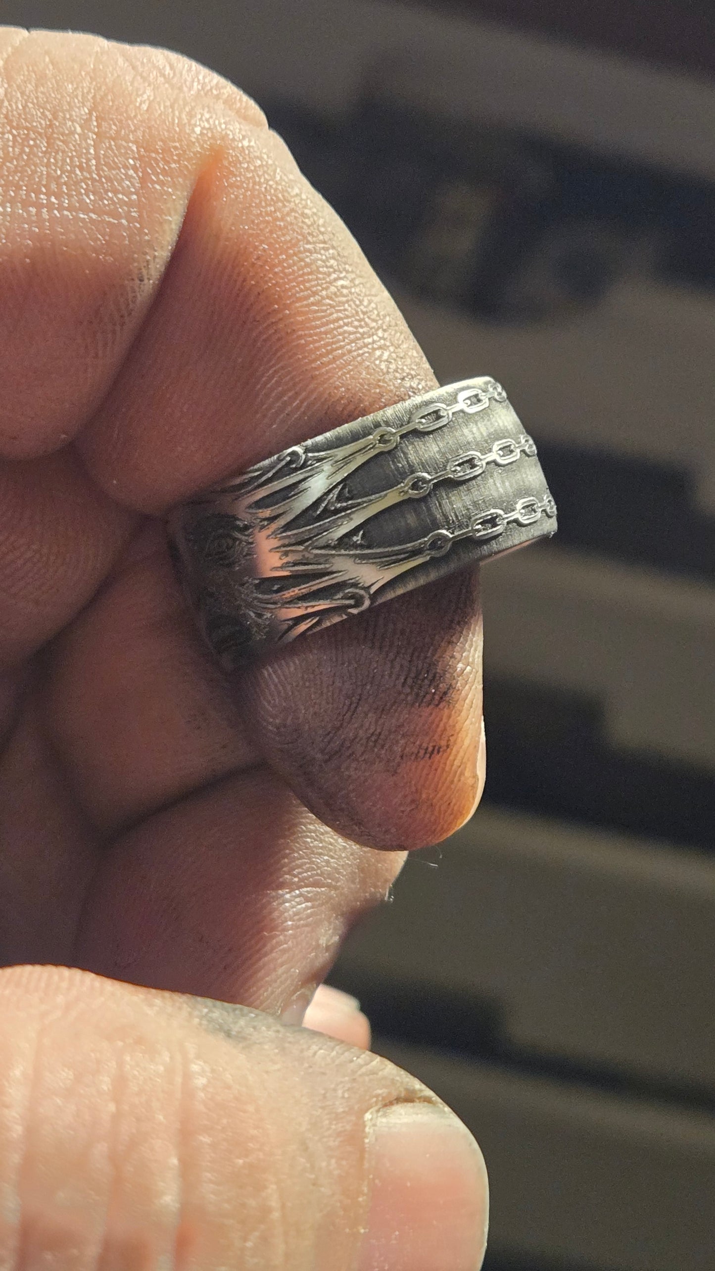 Hellraiser-Inspired Stretched Face Ring – 12mm Stainless Steel
