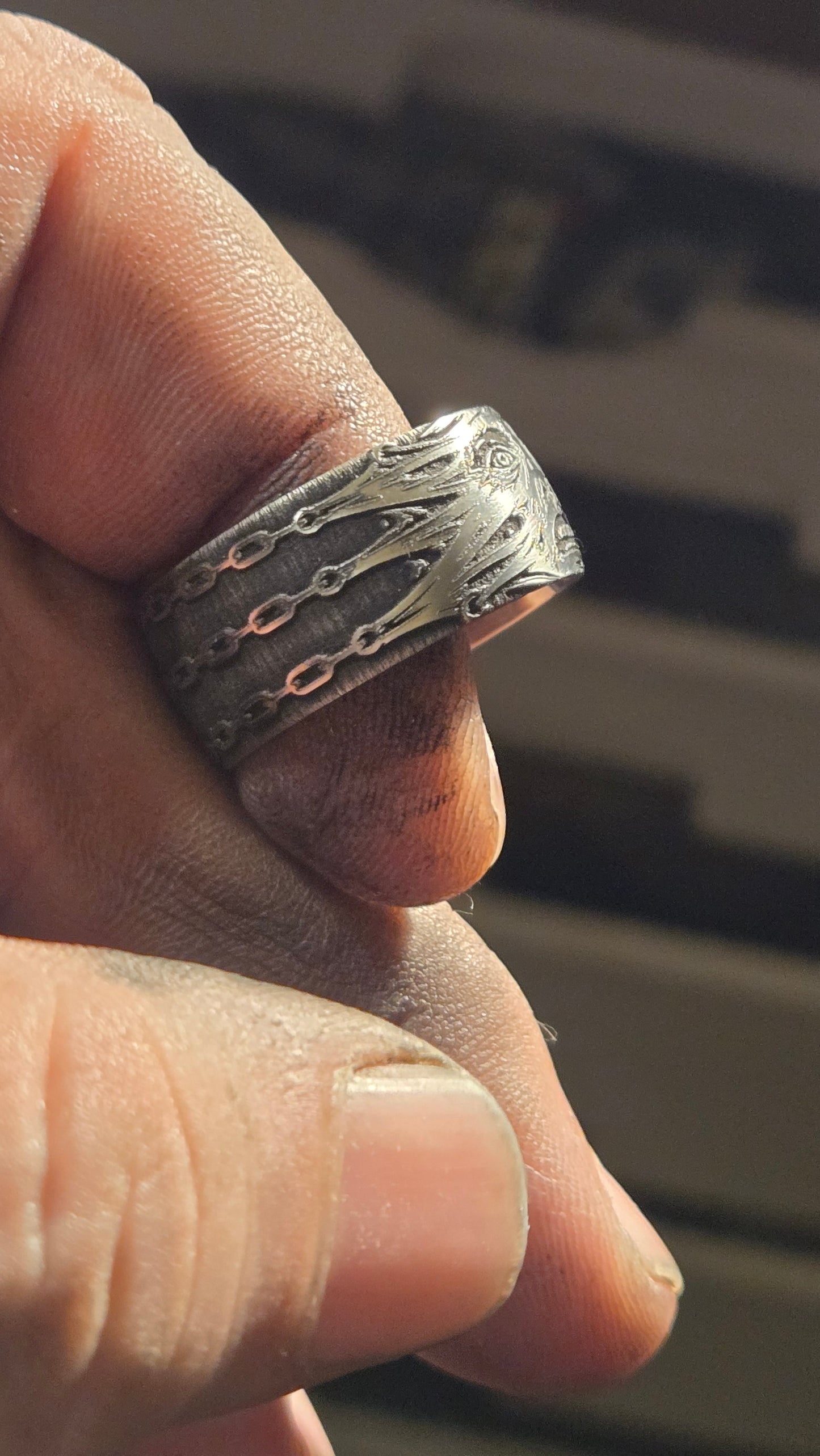 Hellraiser-Inspired Stretched Face Ring – 12mm Stainless Steel