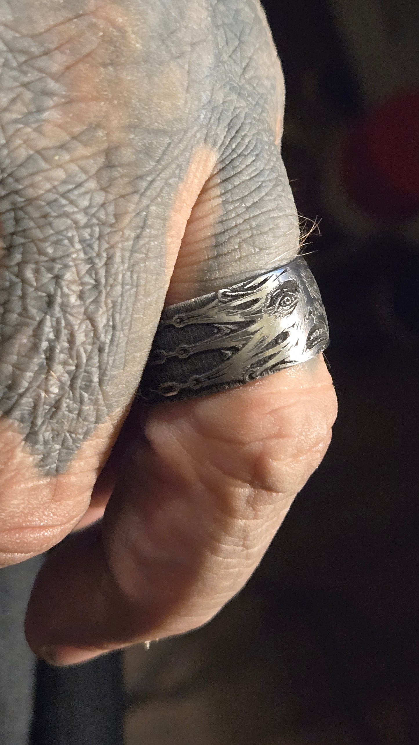Hellraiser-Inspired Stretched Face Ring – 12mm Stainless Steel