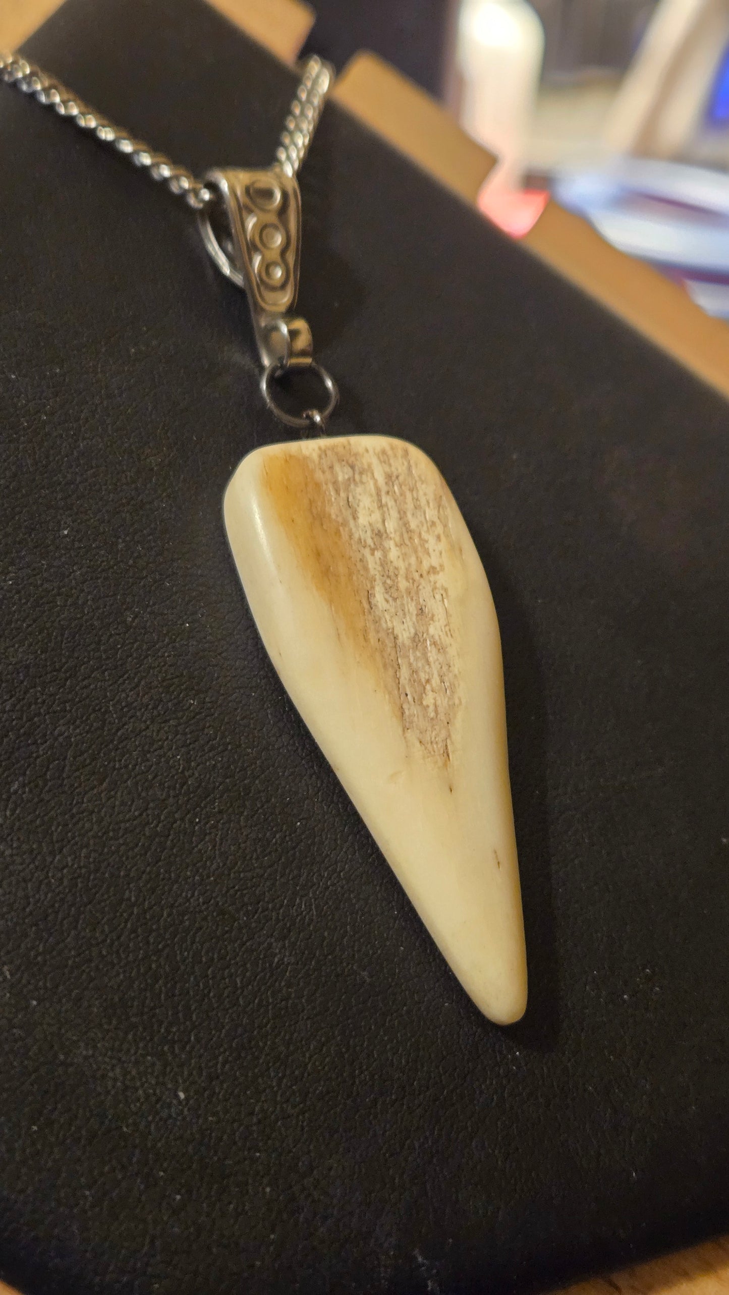 “The Fang” – Hand Carved Human Bone Pendant
