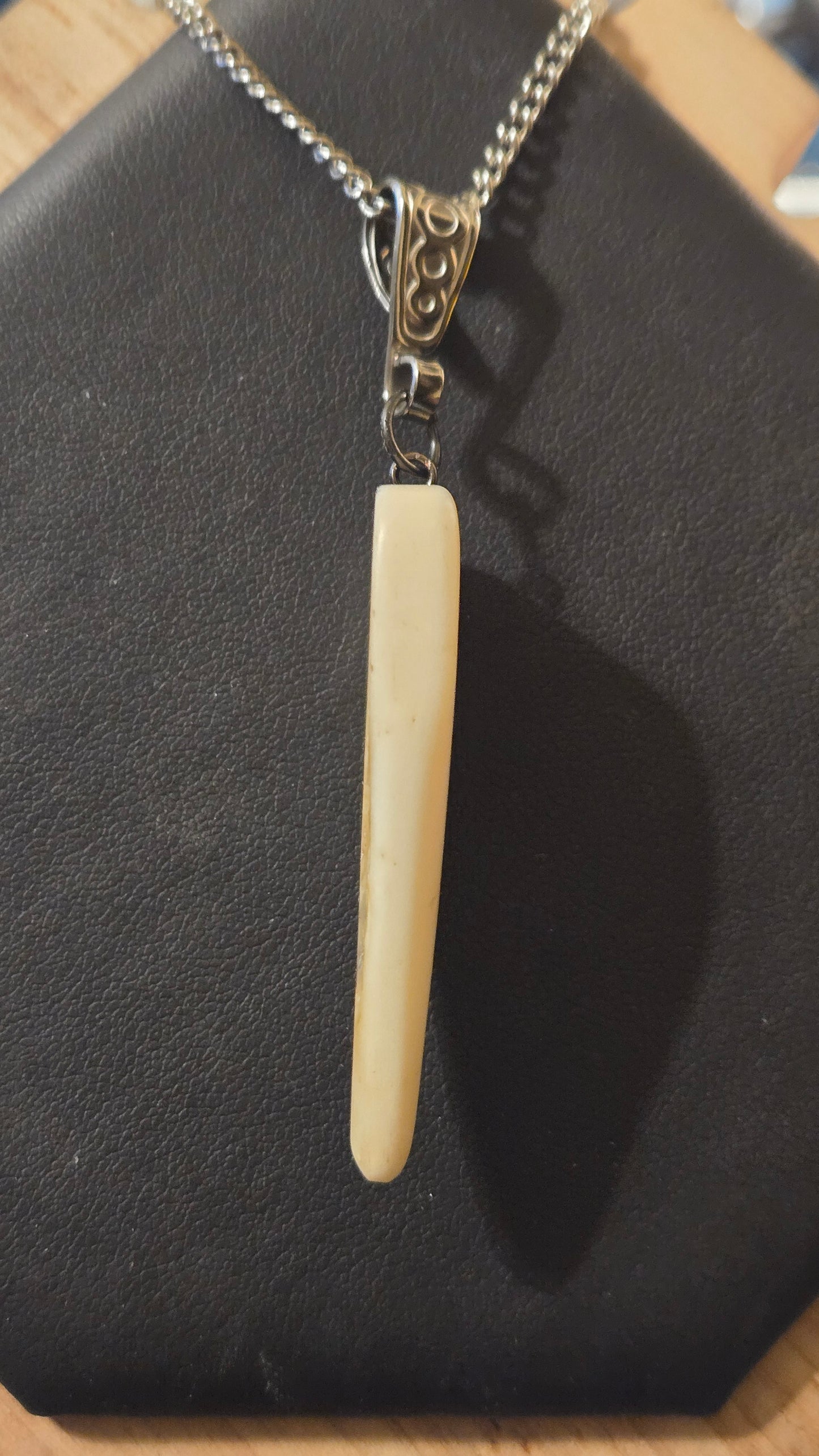 “The Fang” – Hand Carved Human Bone Pendant
