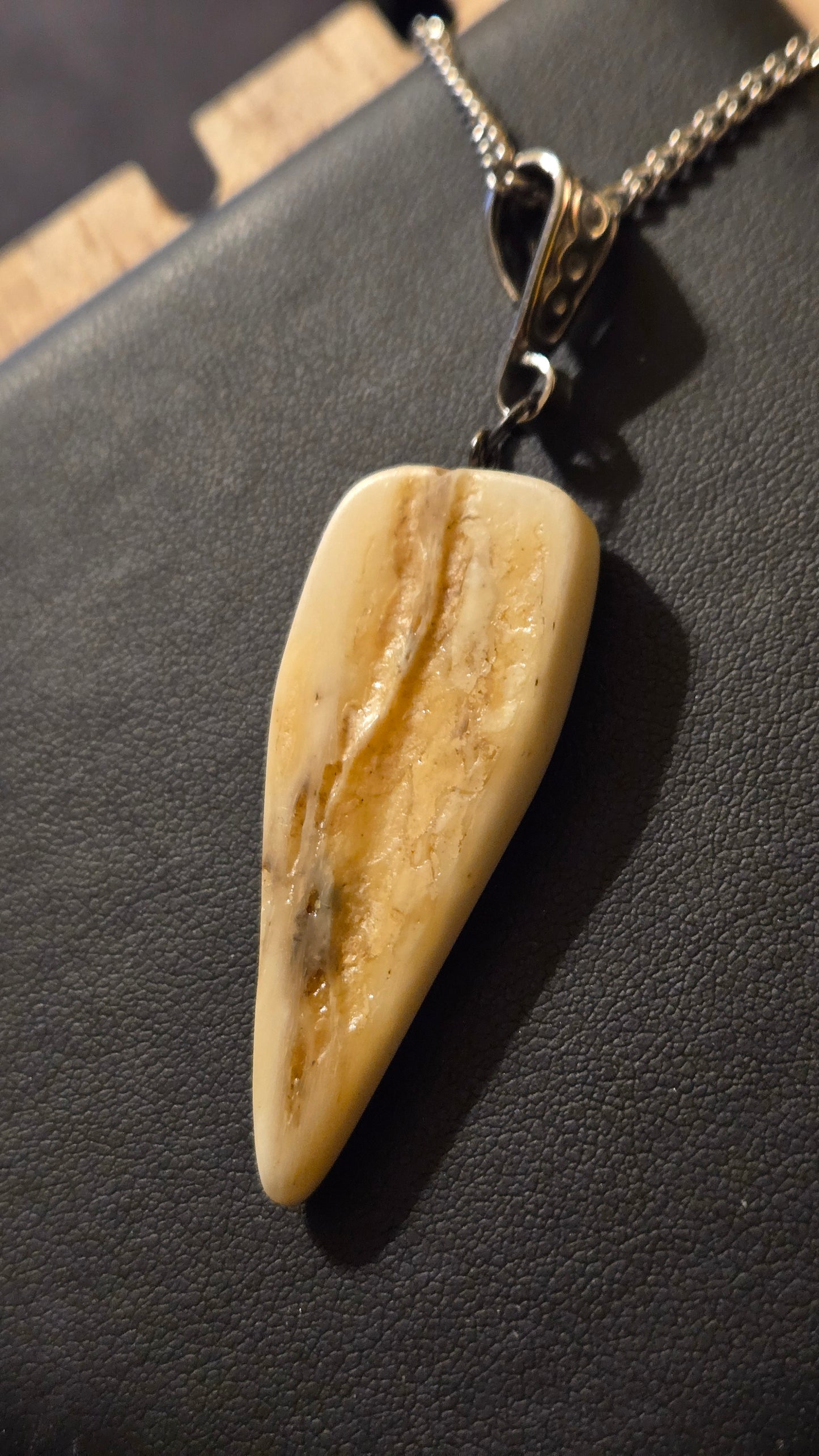 “The Fang” – Hand Carved Human Bone Pendant