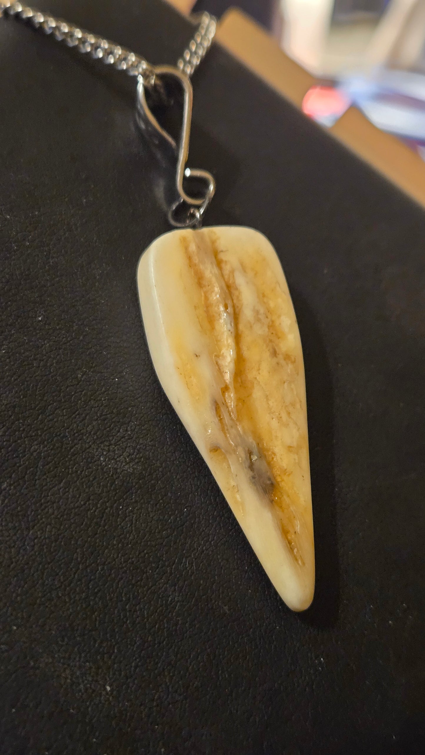 “The Fang” – Hand Carved Human Bone Pendant