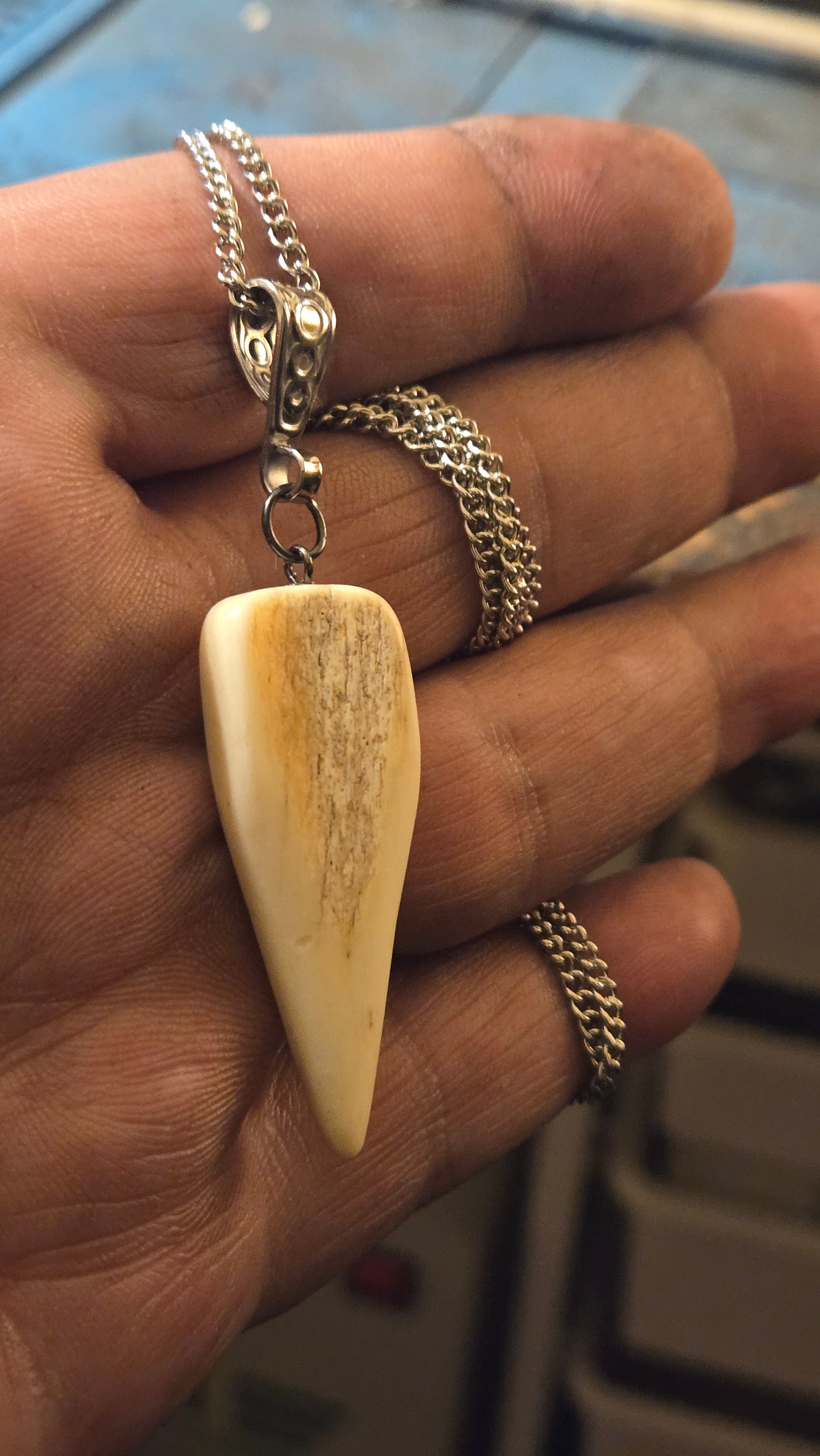 “The Fang” – Hand Carved Human Bone Pendant