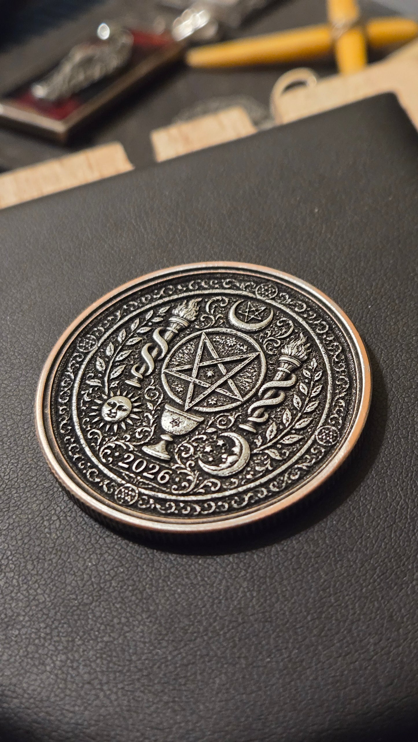 Custom Satanic Themed 40mm Coin