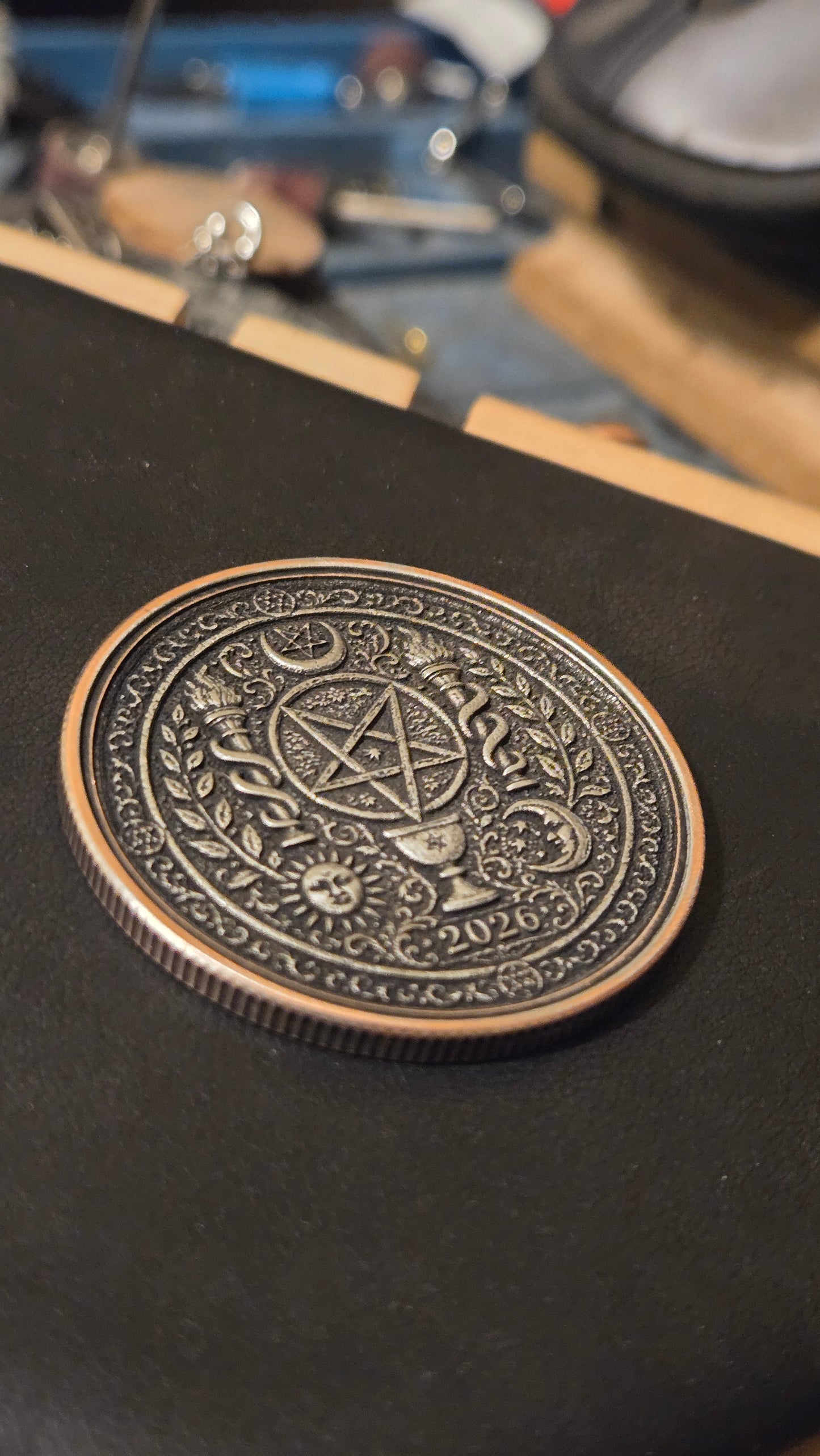Custom Satanic Themed 40mm Coin