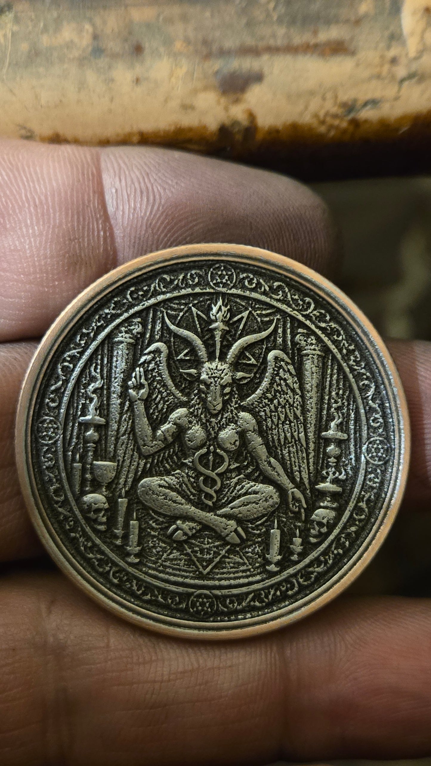 Custom Satanic Themed 40mm Coin