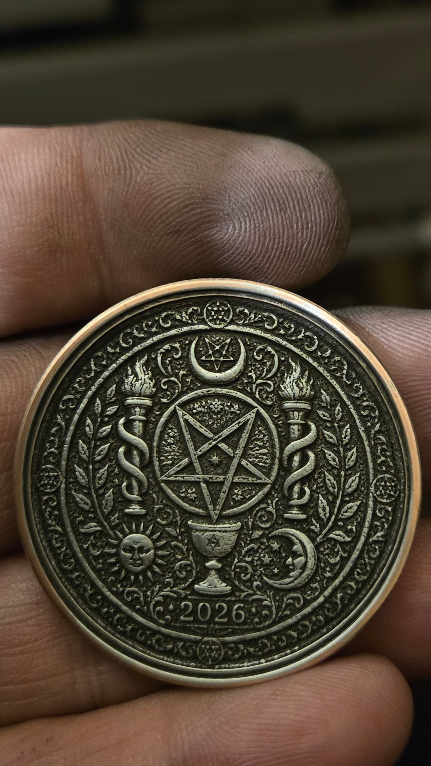 Custom Satanic Themed 40mm Coin