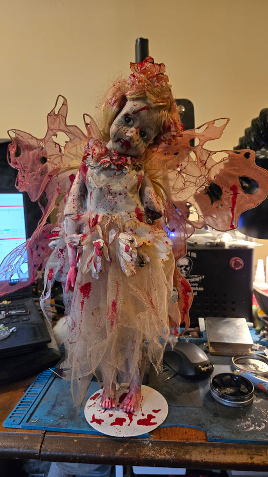 Custom Porcelain Horror Doll “Lost Fairy” Bloody Dark Fairy Art Doll