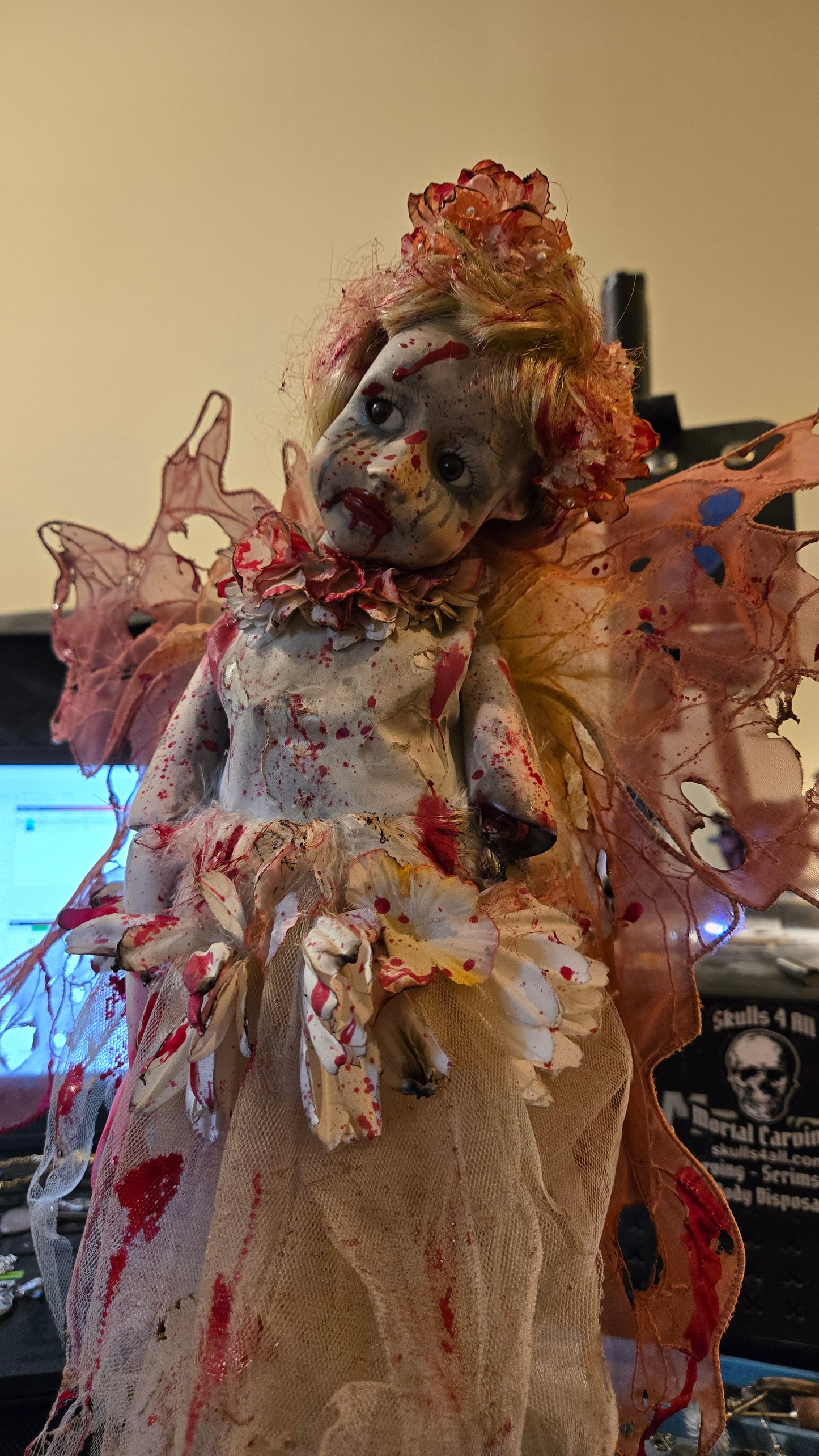 Custom Porcelain Horror Doll “Lost Fairy” Bloody Dark Fairy Art Doll