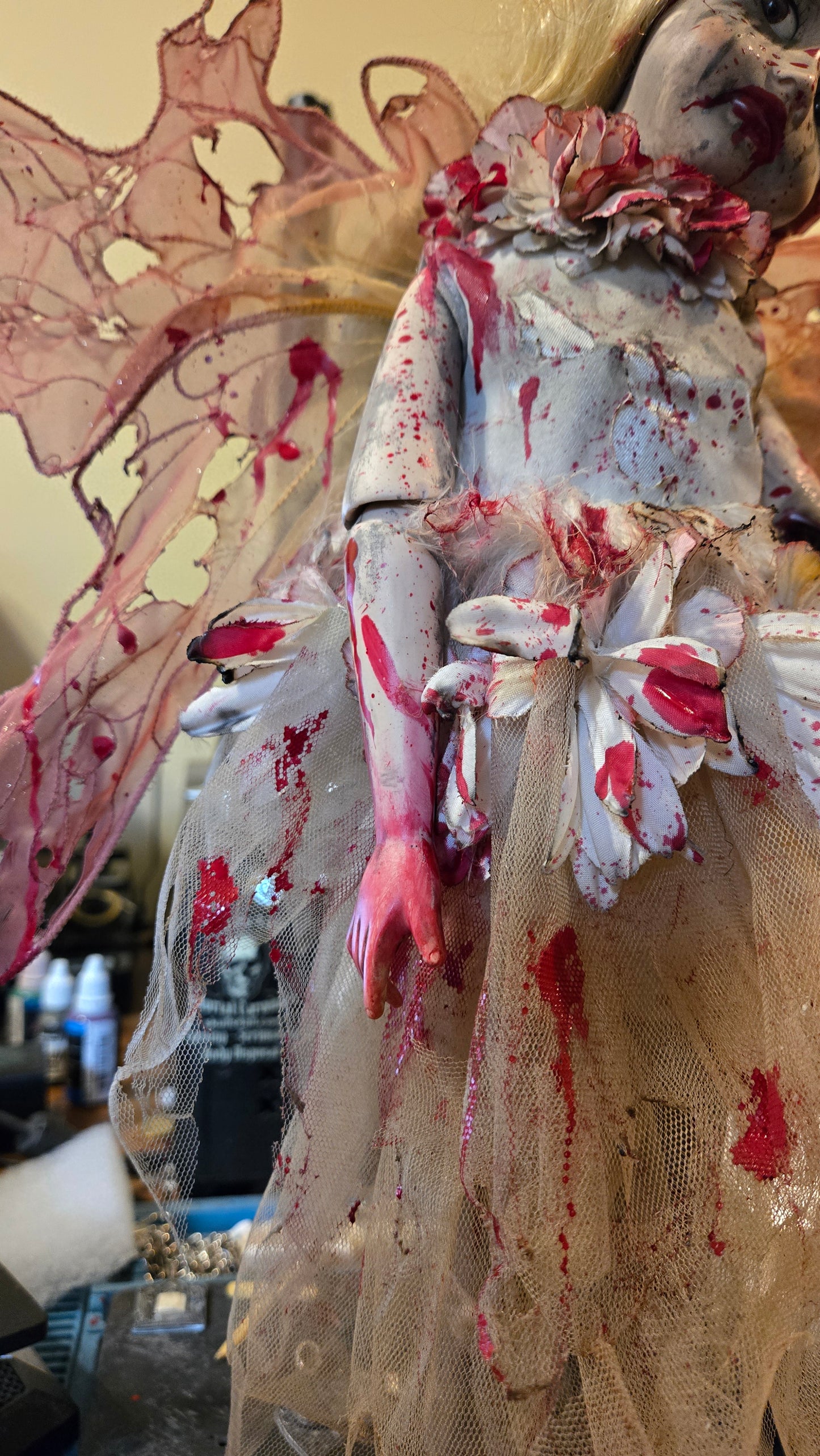 Custom Porcelain Horror Doll “Lost Fairy” Bloody Dark Fairy Art Doll