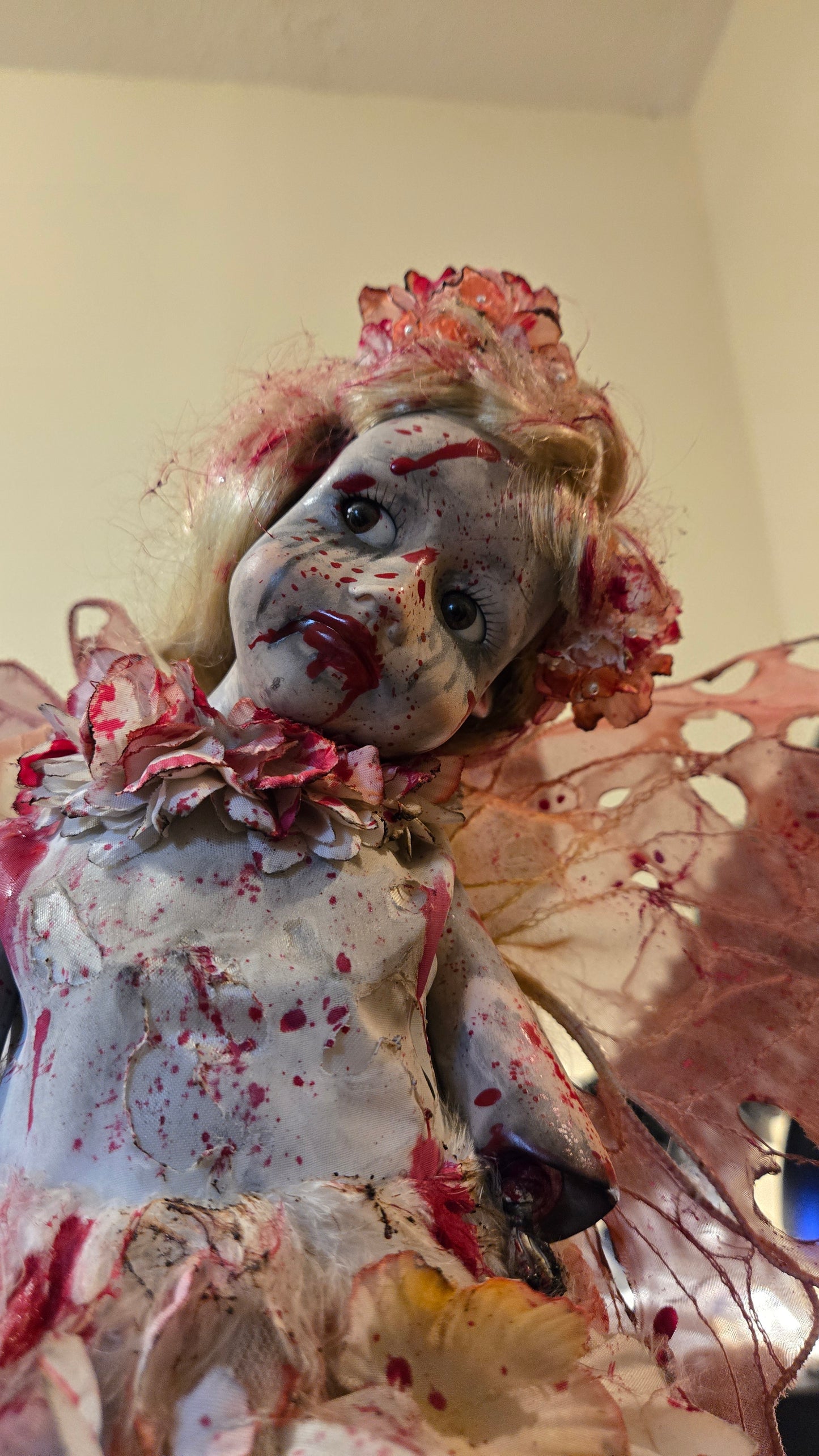 Custom Porcelain Horror Doll “Lost Fairy” Bloody Dark Fairy Art Doll