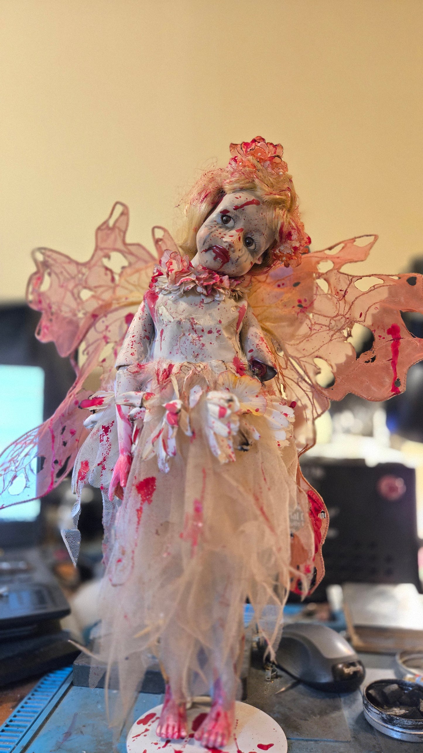 Custom Porcelain Horror Doll “Lost Fairy” Bloody Dark Fairy Art Doll