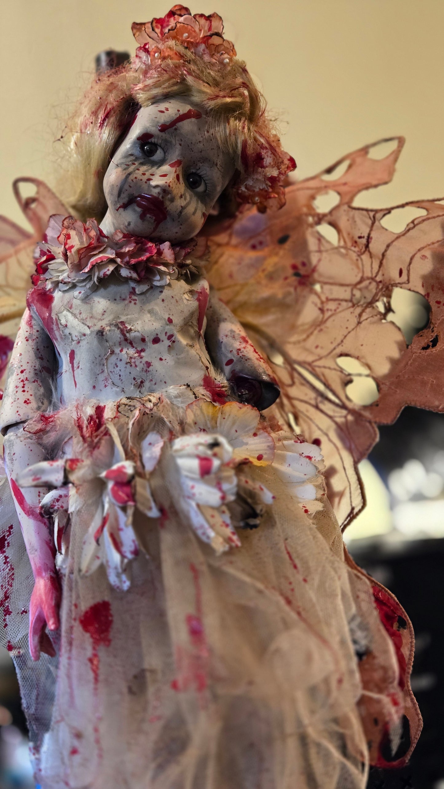 Custom Porcelain Horror Doll “Lost Fairy” Bloody Dark Fairy Art Doll