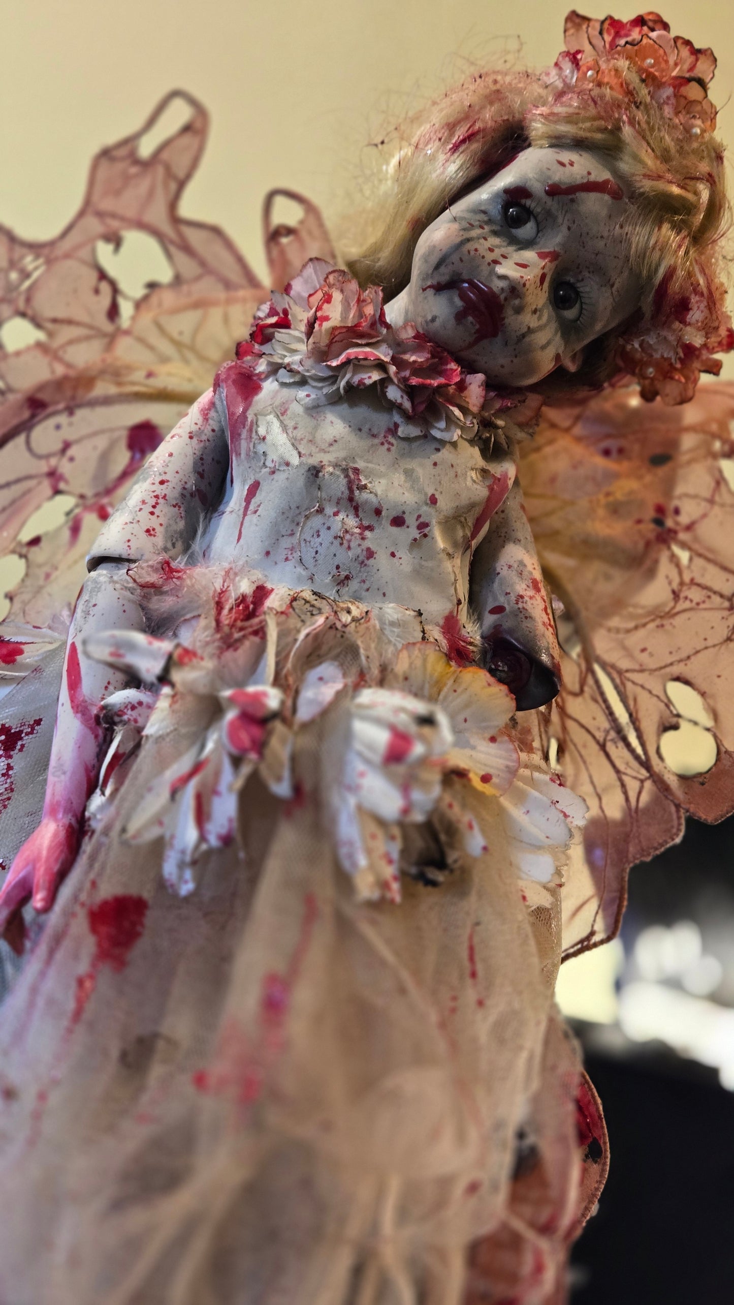 Custom Porcelain Horror Doll “Lost Fairy” Bloody Dark Fairy Art Doll