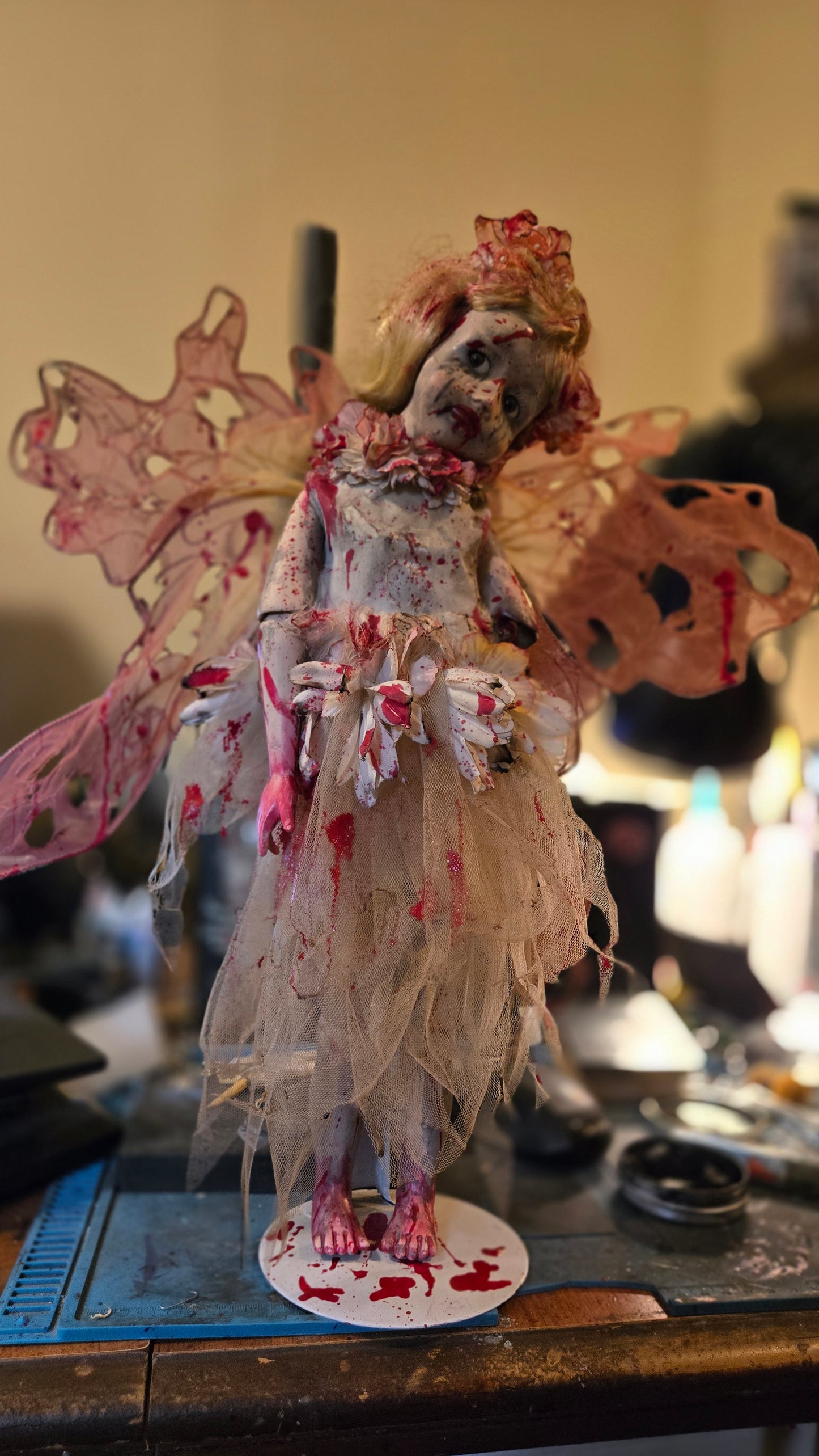 Custom Porcelain Horror Doll “Lost Fairy” Bloody Dark Fairy Art Doll