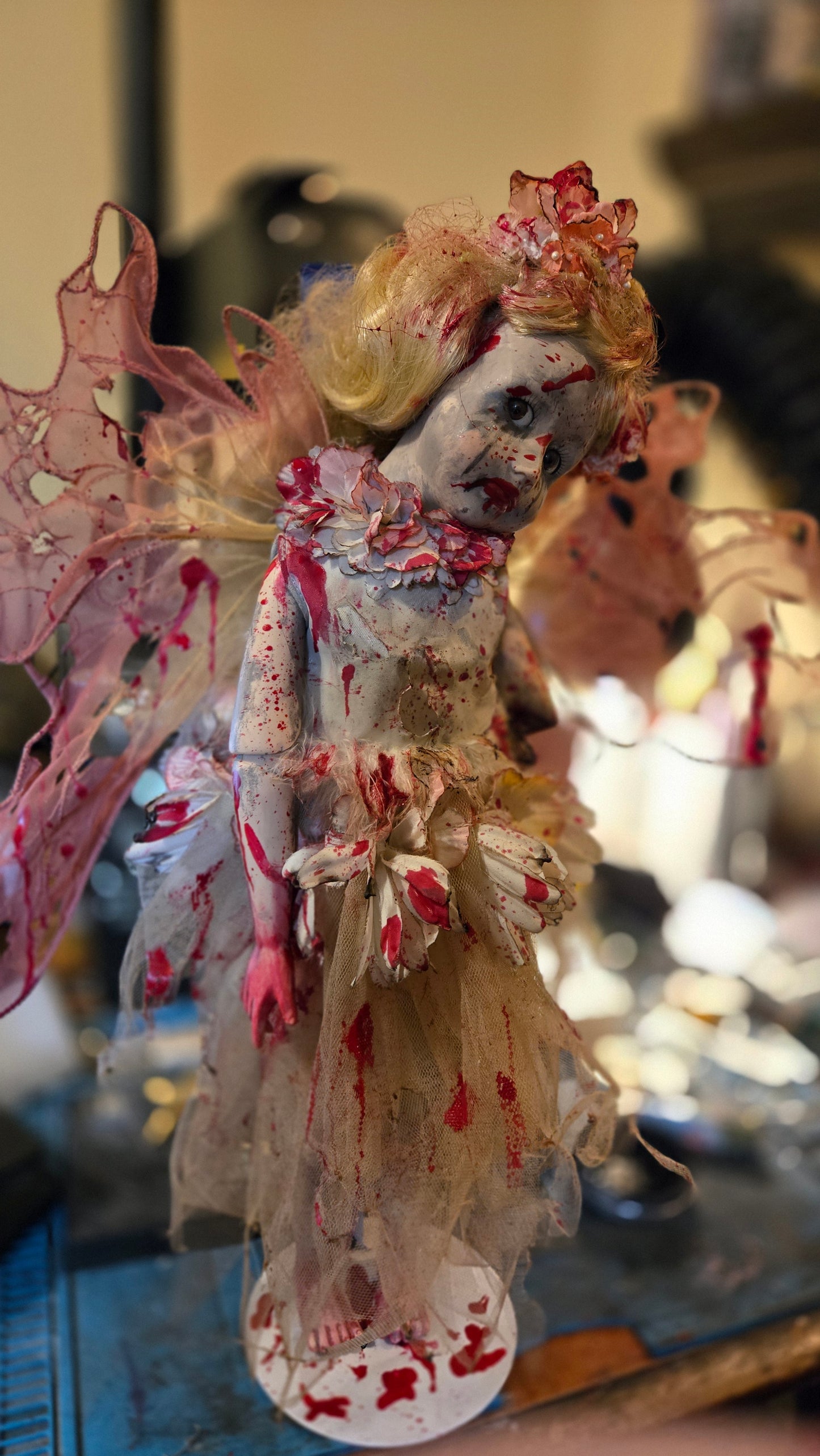 Custom Porcelain Horror Doll “Lost Fairy” Bloody Dark Fairy Art Doll