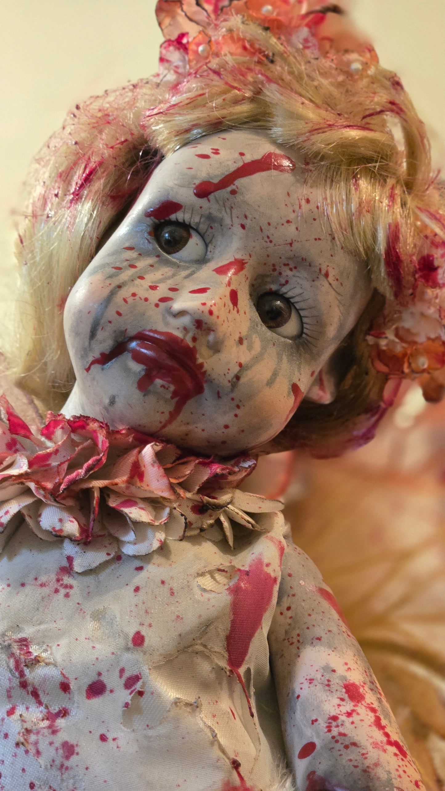 Custom Porcelain Horror Doll “Lost Fairy” Bloody Dark Fairy Art Doll