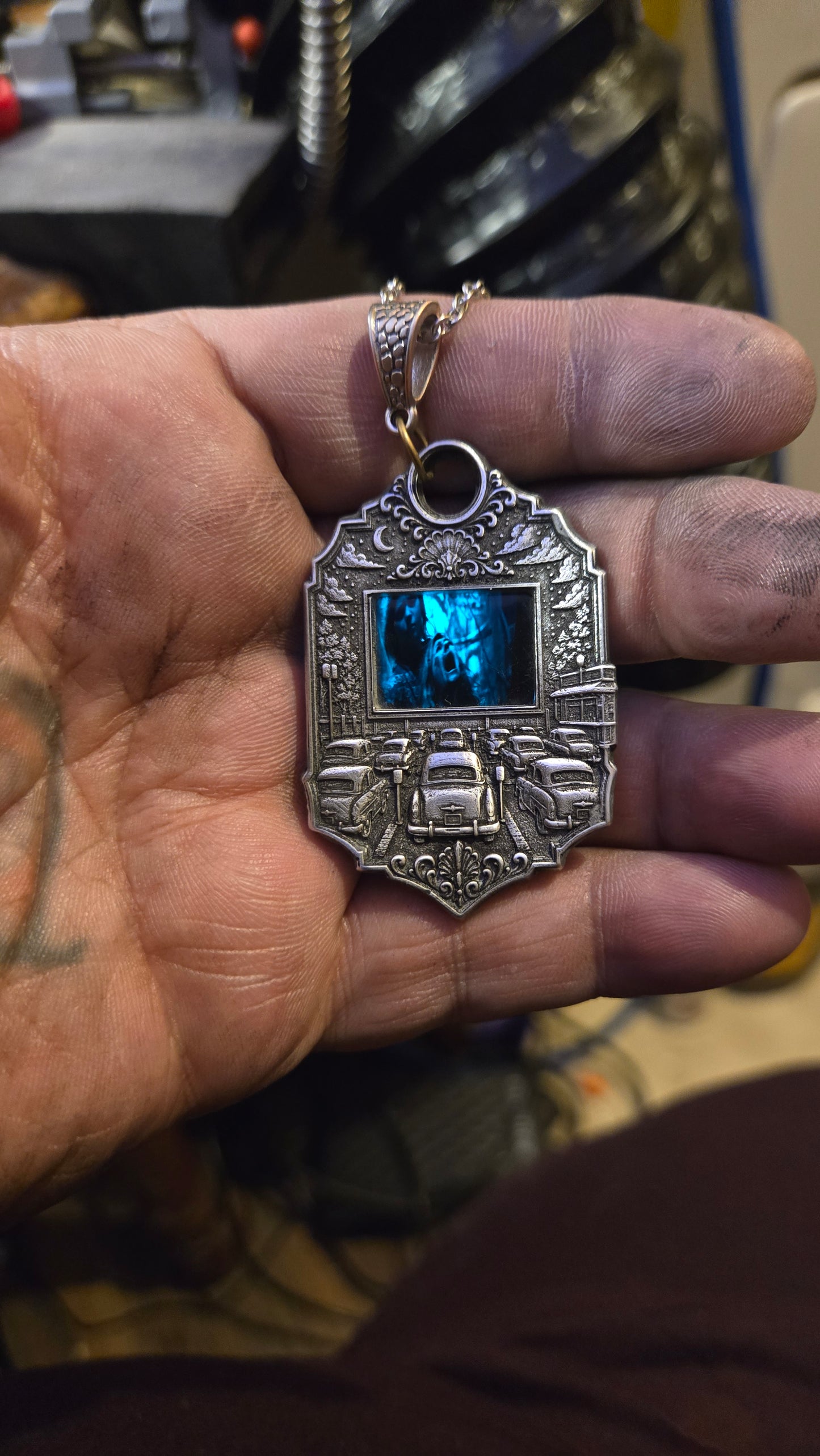 Custom Drive-In Theater Pendant – Real Halloween II 35mm Film Cell