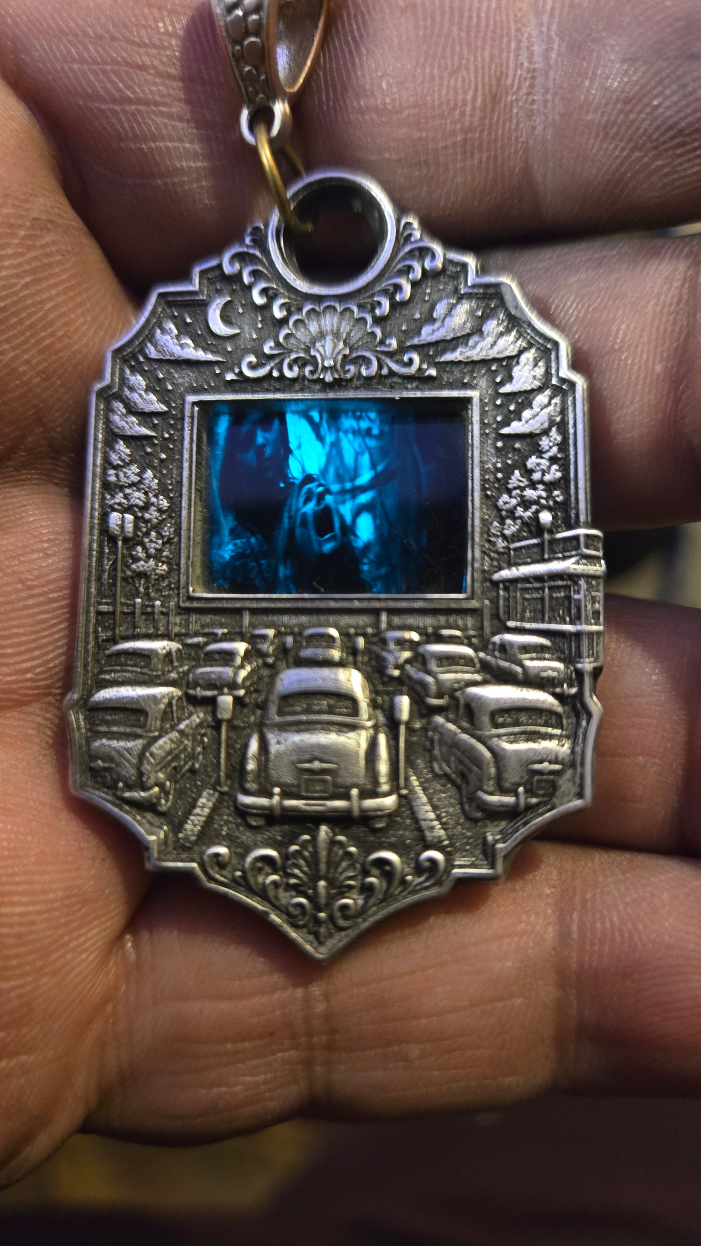 Custom Drive-In Theater Pendant – Real Halloween II 35mm Film Cell