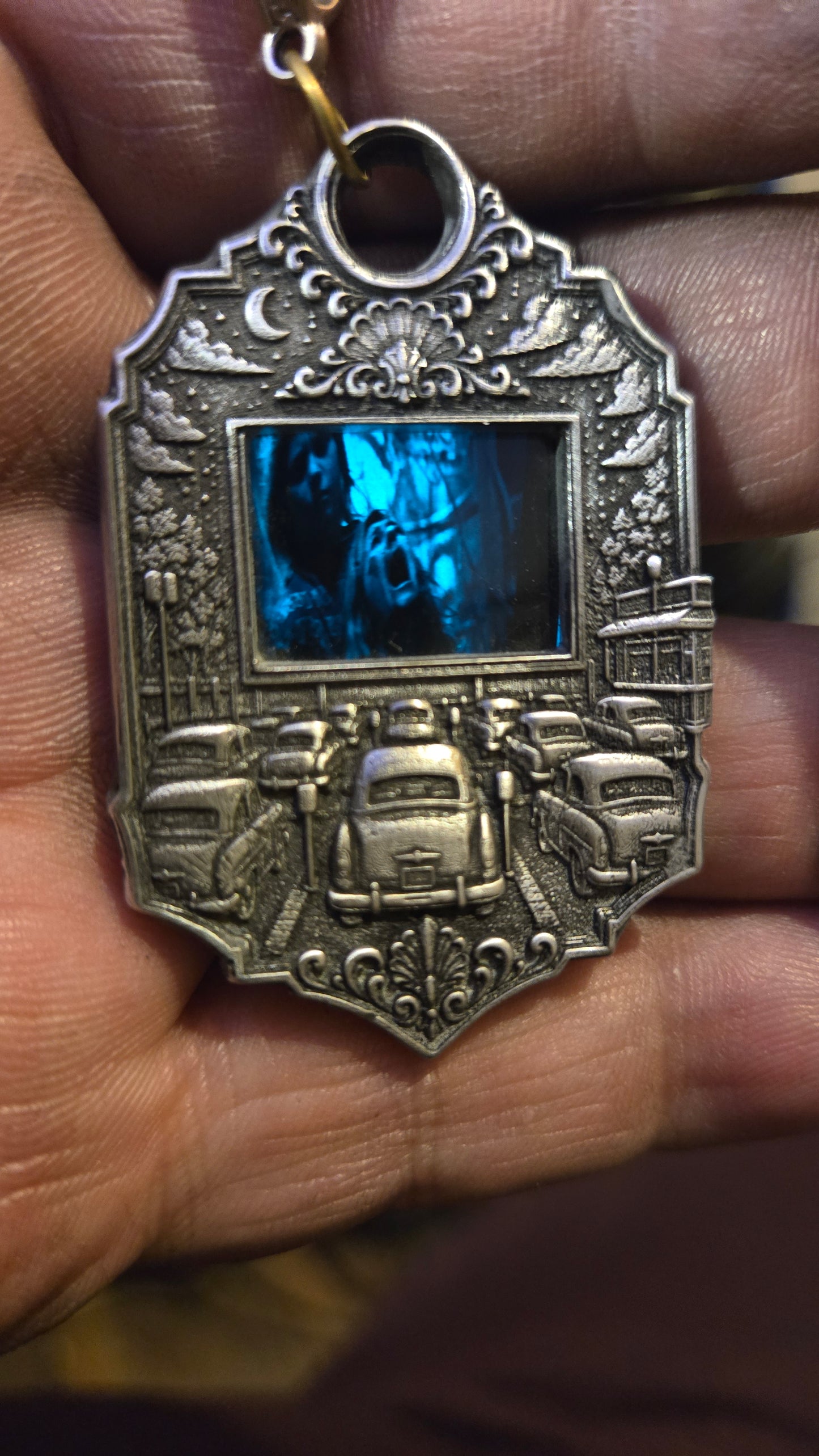 Custom Drive-In Theater Pendant – Real Halloween II 35mm Film Cell