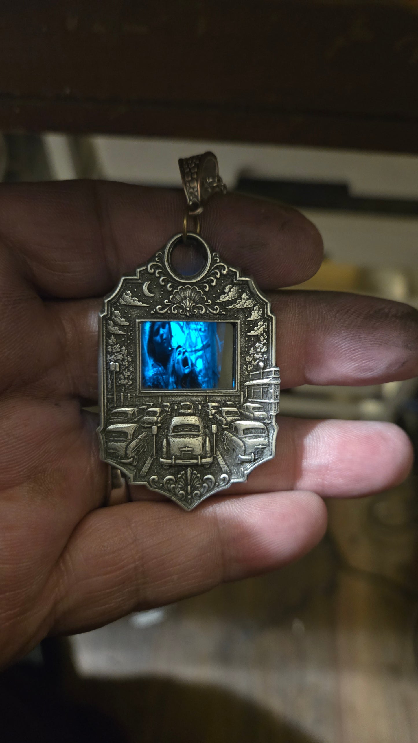 Custom Drive-In Theater Pendant – Real Halloween II 35mm Film Cell