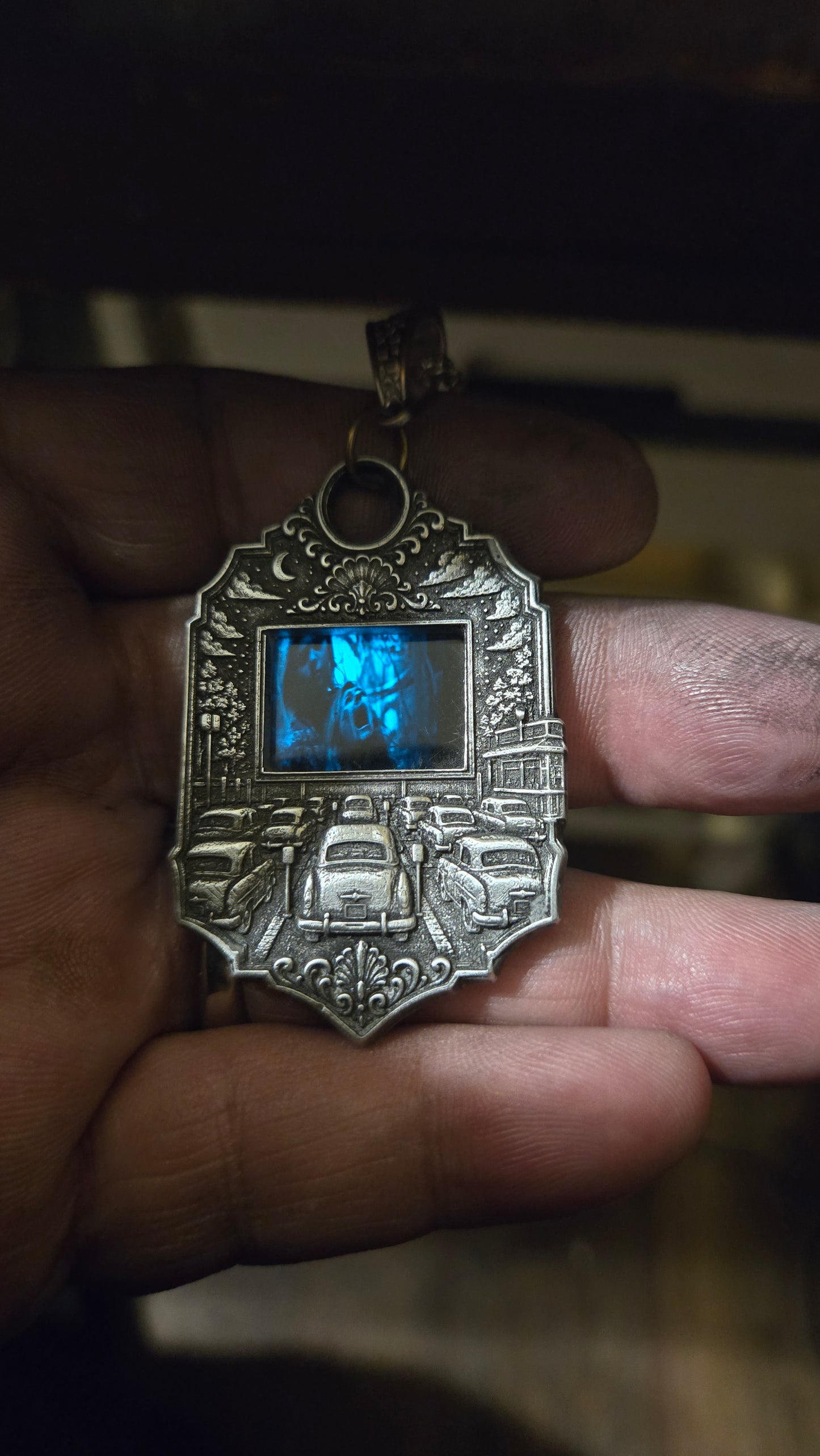 Custom Drive-In Theater Pendant – Real Halloween II 35mm Film Cell