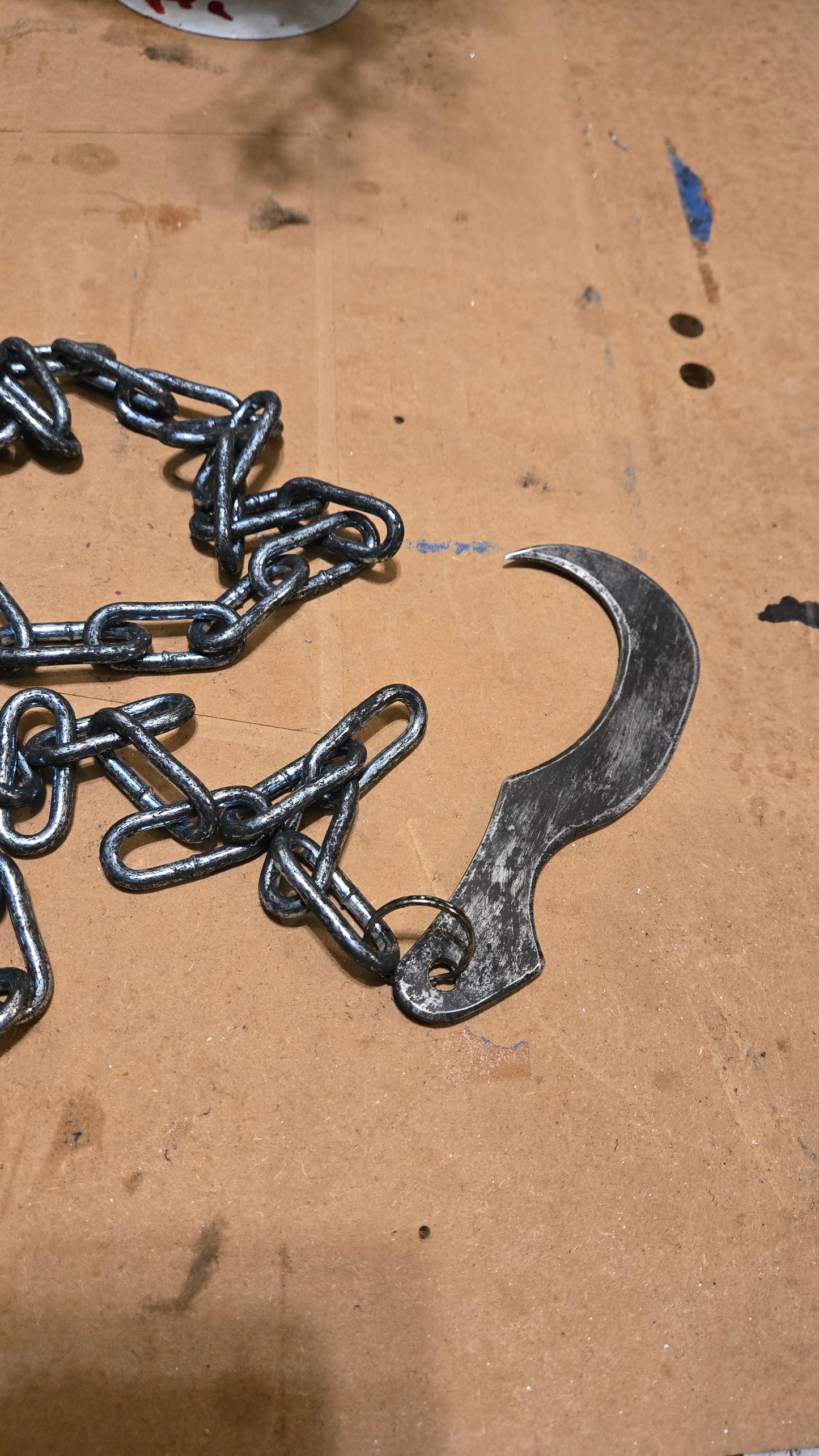 Chatterer Crescent Blade & Hooked Chain Whip – Hellraiser Inspired Collector Prop