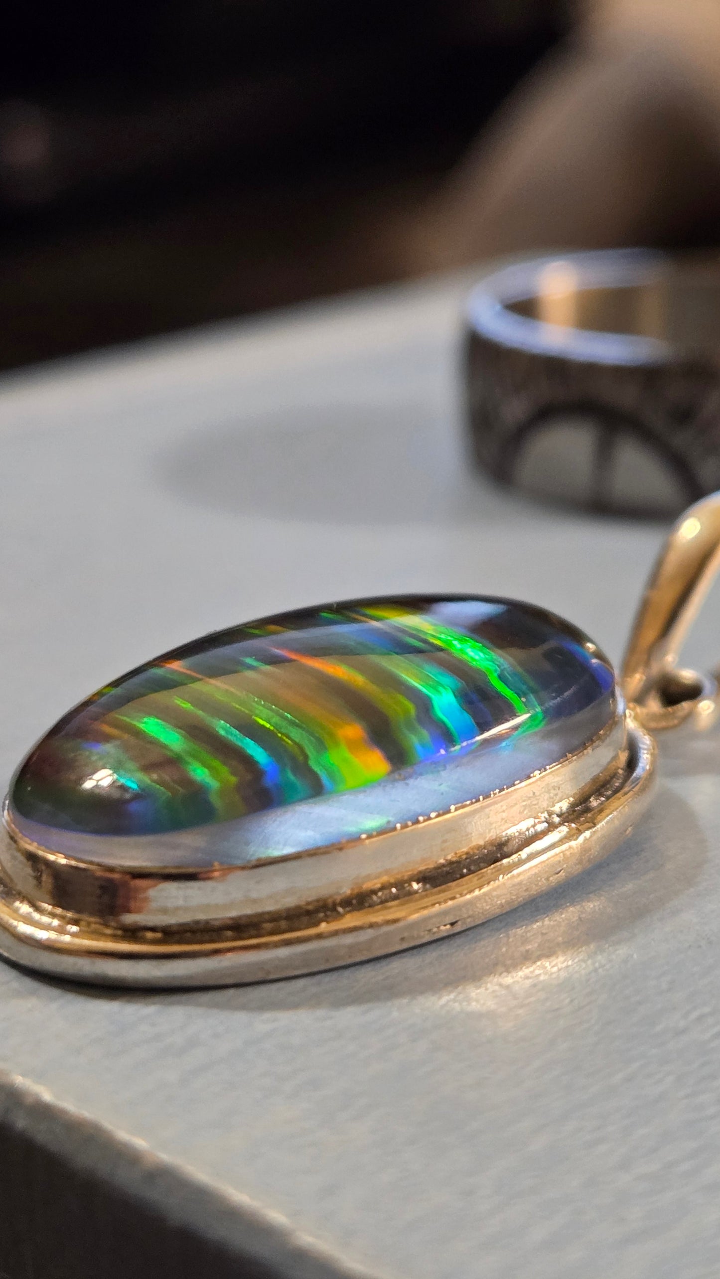 Black Opal Triplet Pendant – Sterling Silver