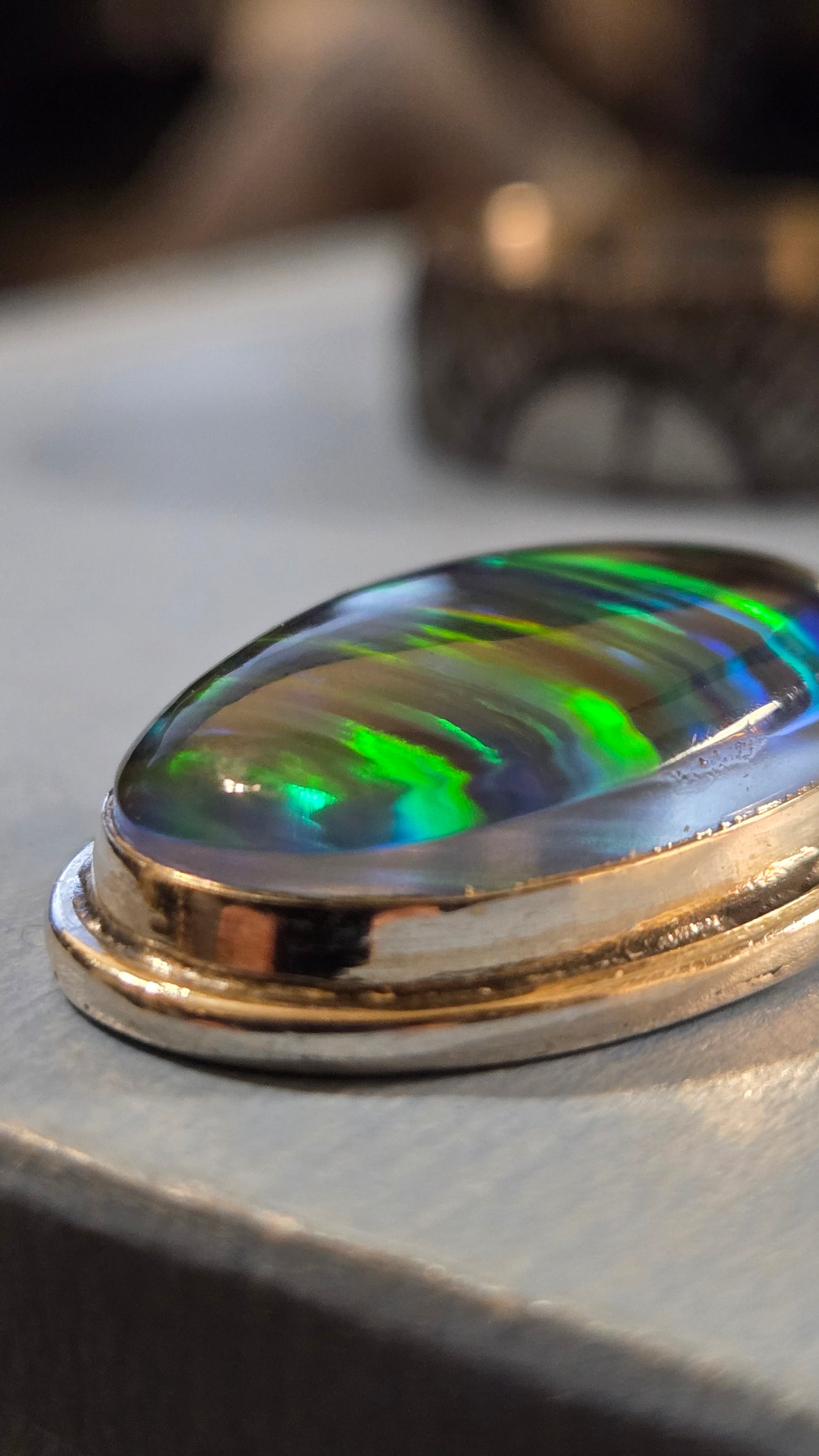 Black Opal Triplet Pendant – Sterling Silver