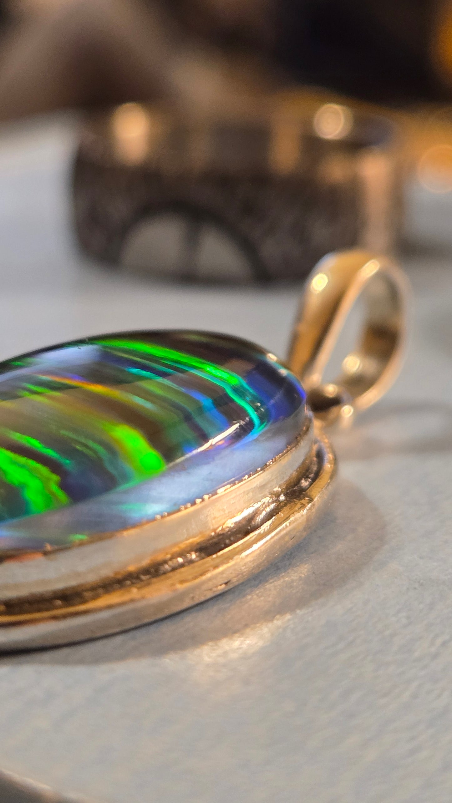 Black Opal Triplet Pendant – Sterling Silver