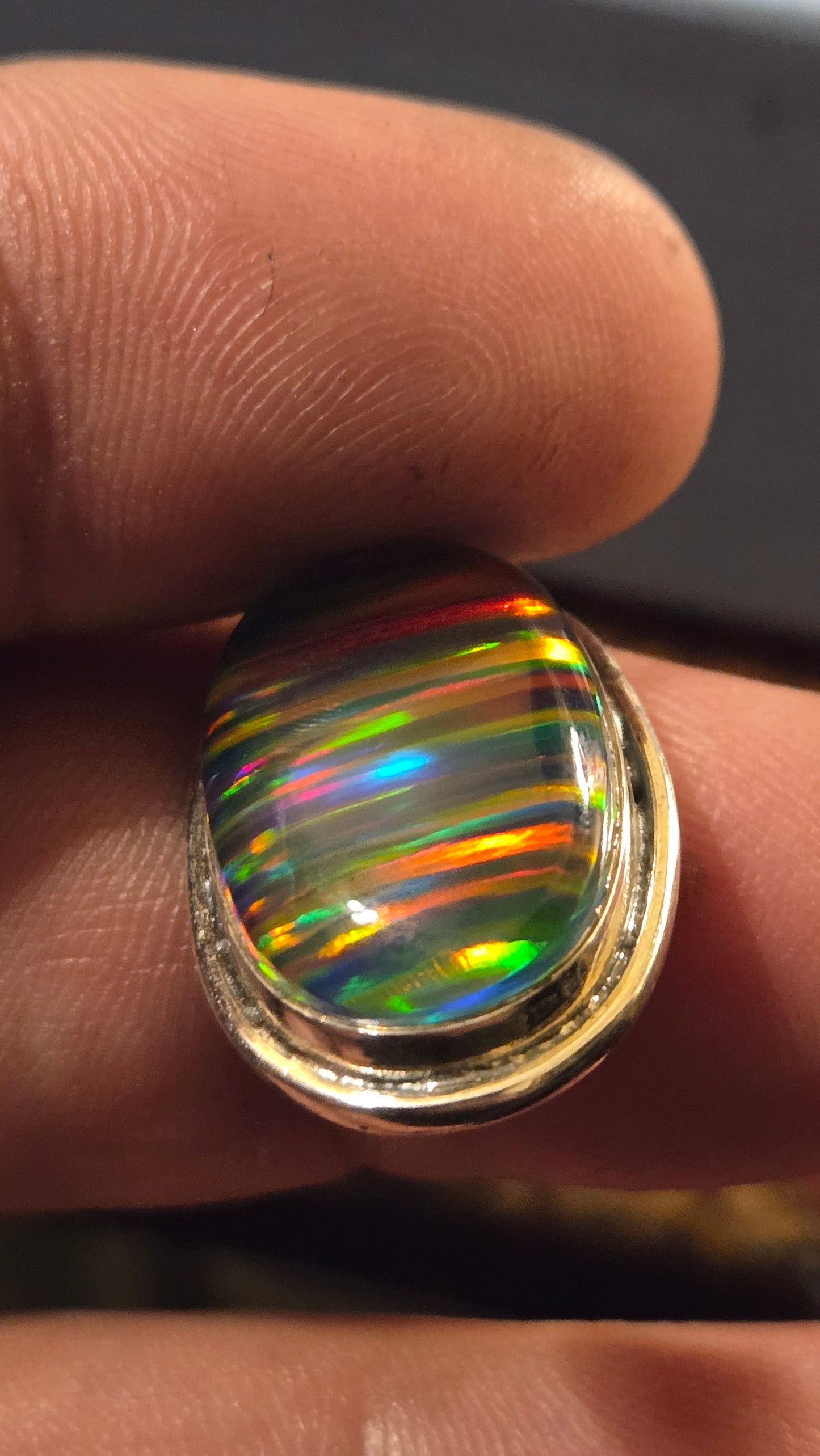 Black Opal Triplet Pendant – Sterling Silver