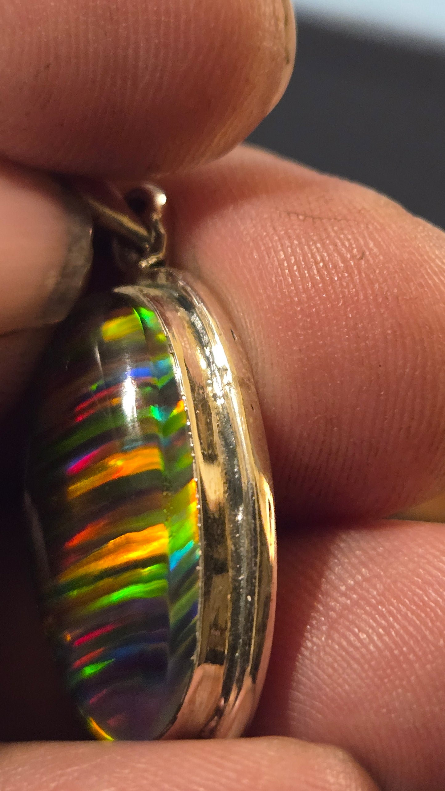 Black Opal Triplet Pendant – Sterling Silver