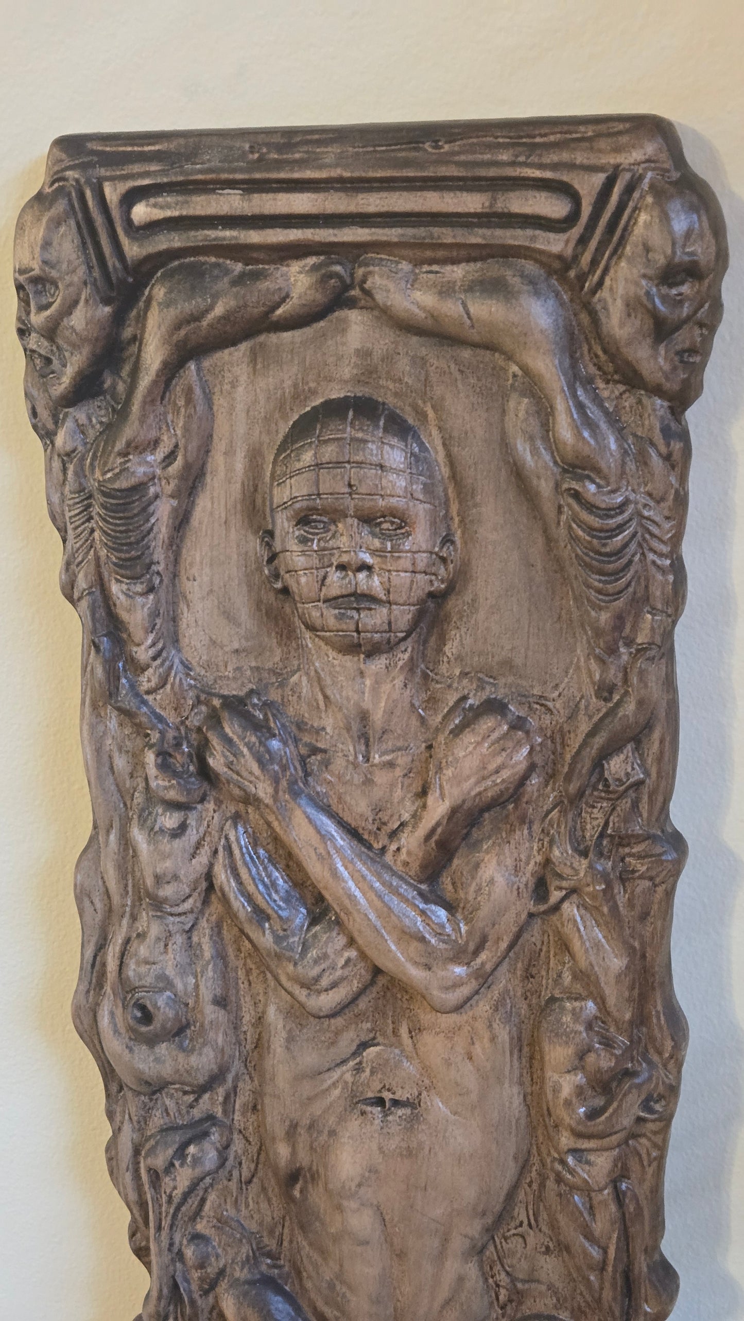Pillar of Souls Inspired Horror Wall Relief — Reclaimed Barn Wood — Signed One-of-One